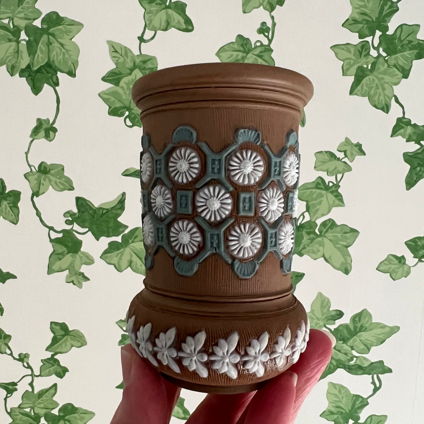 Small Antique Doulton Lambeth Siliconware Stoneware Vase