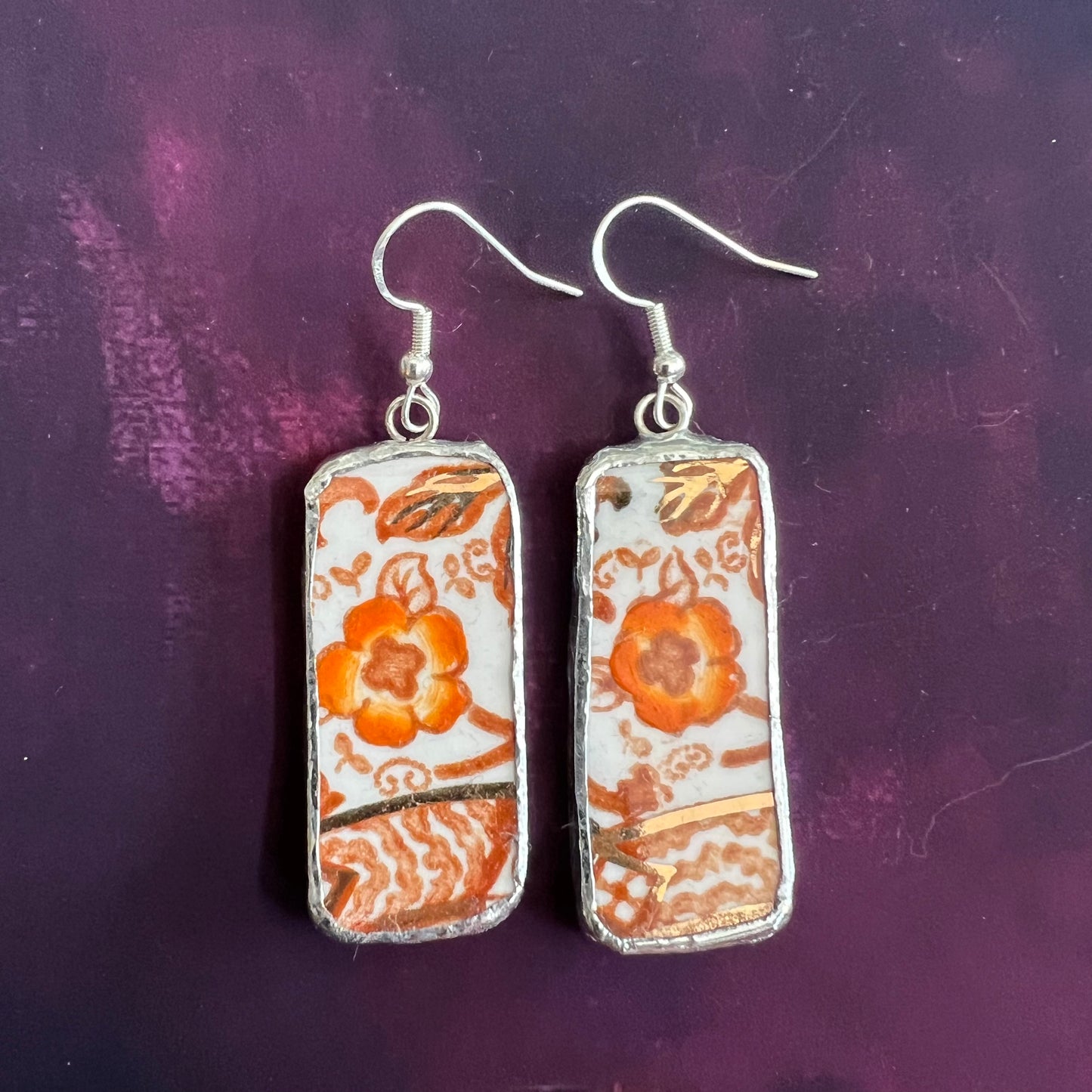 Vintage China Earrings Royal Cameron by Meakin