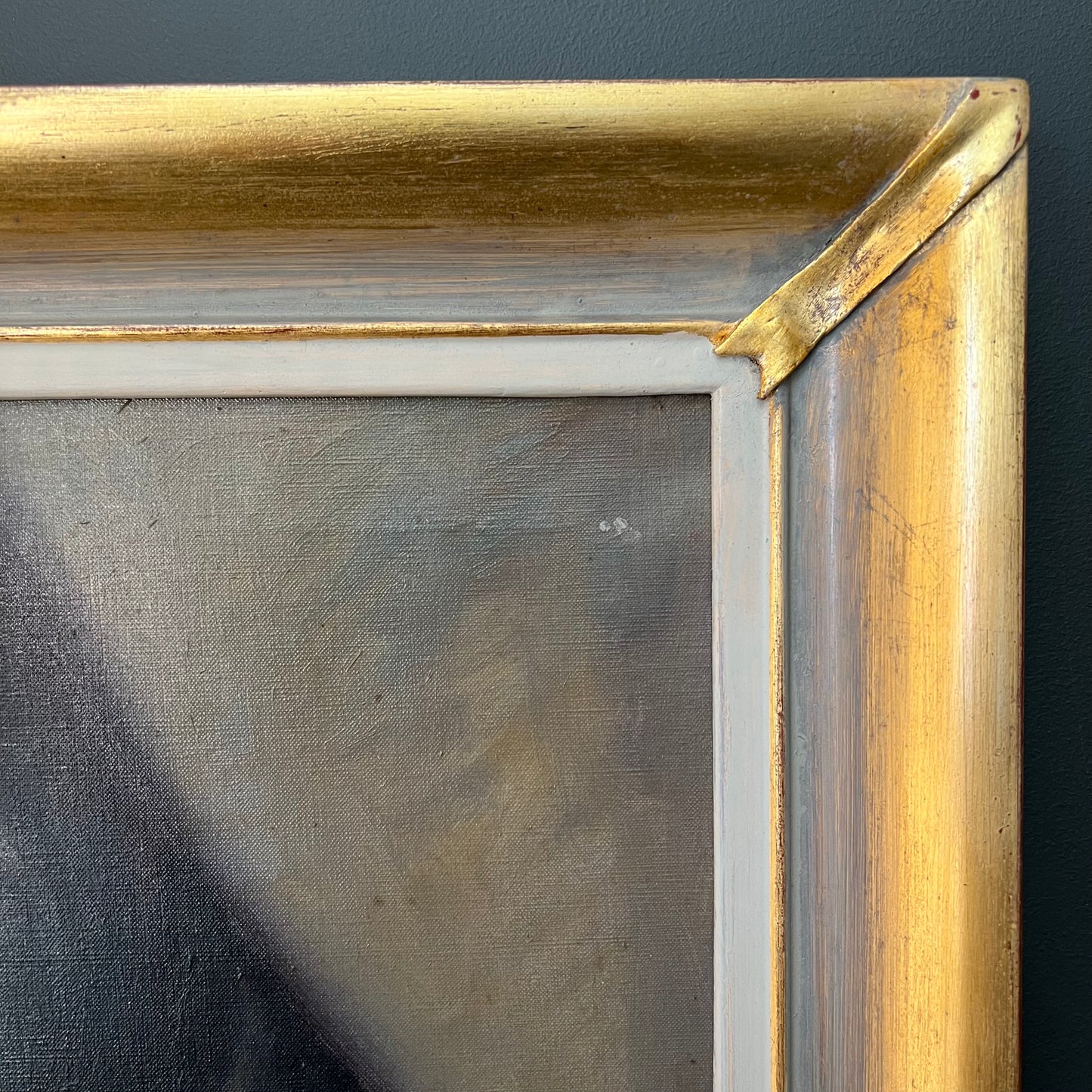 Vintage Oil Painting Still Life of Books, Ginger Jar & Rhododendron