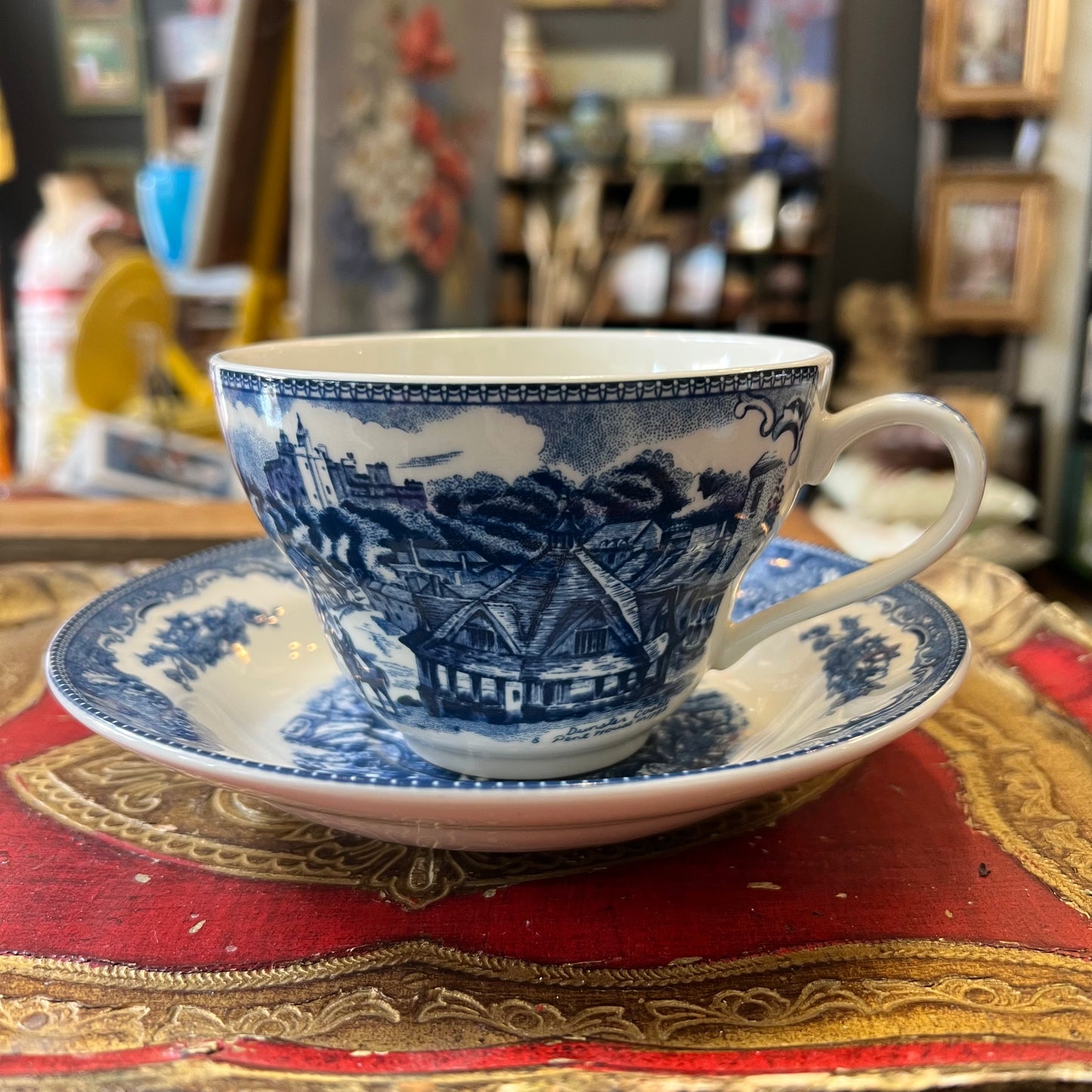 Breakfast Cup and Saucer Johnson Bros England Classic Blue and White ๐