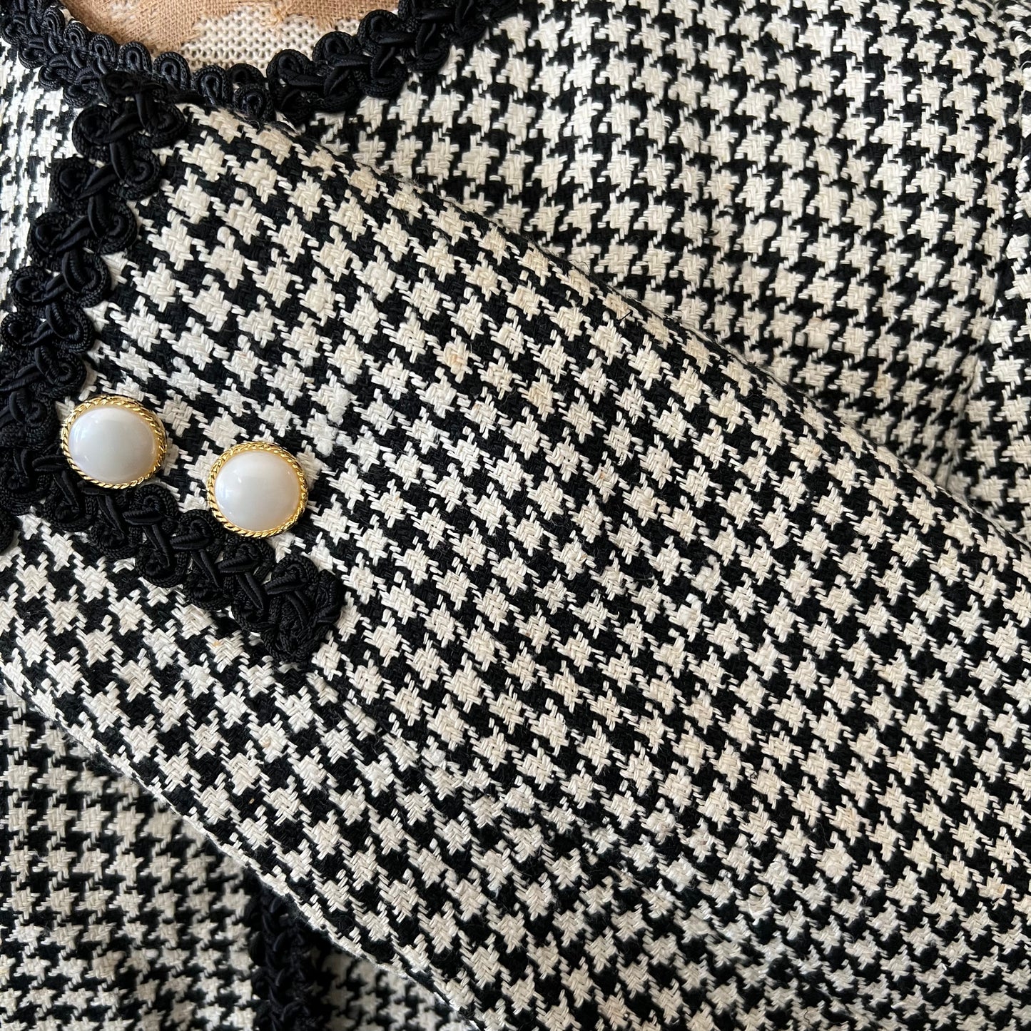 Vintage Silk Houndstooth Fletcher Jones Jacket sz 12