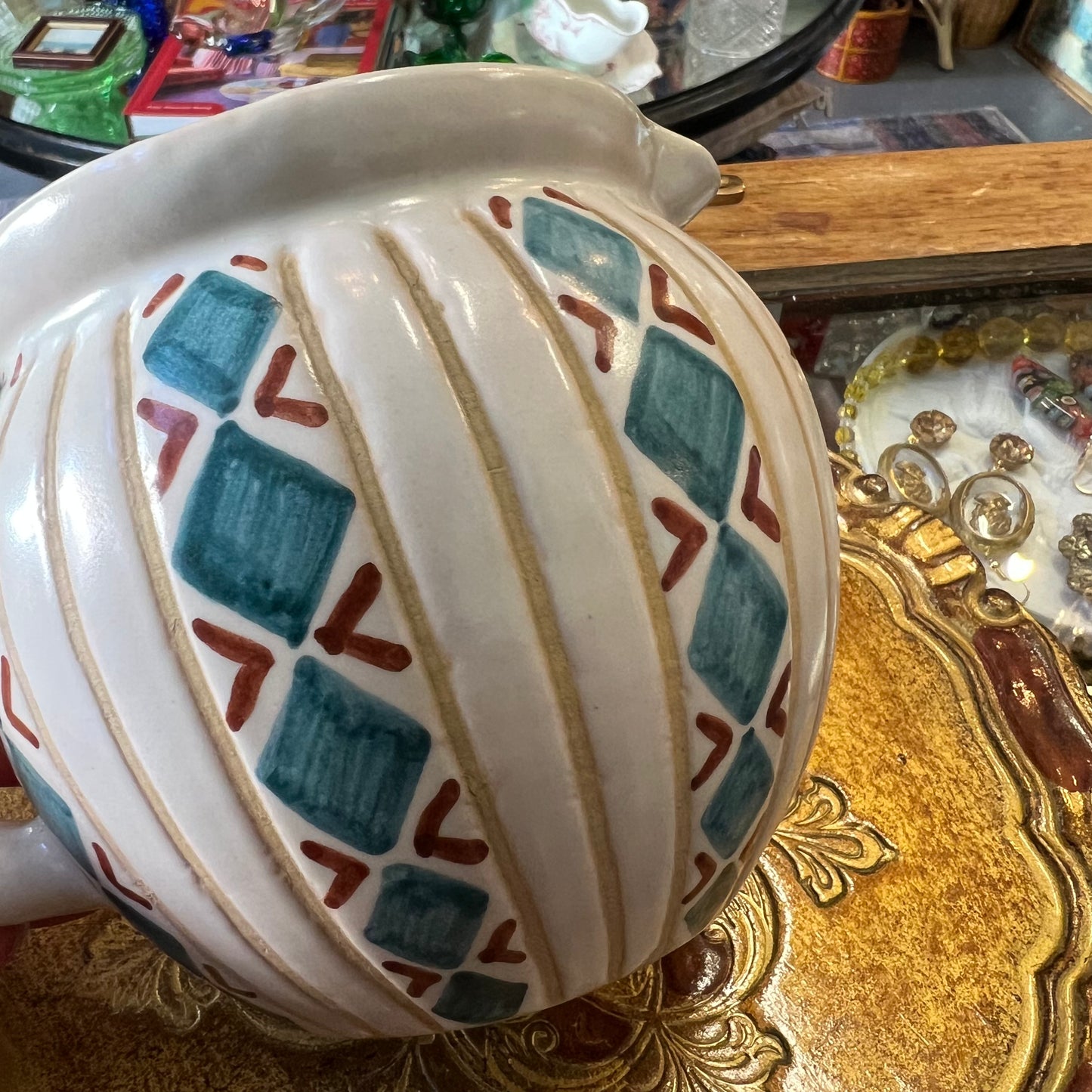 Rare Vintage JOSKA Hand Painted Pottery Jug Denmark