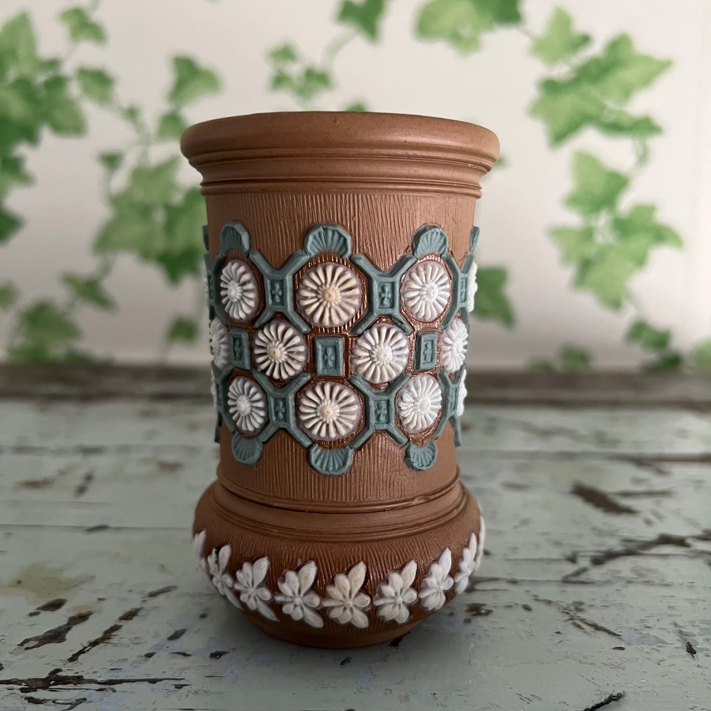 Small Antique Doulton Lambeth Siliconware Stoneware Vase