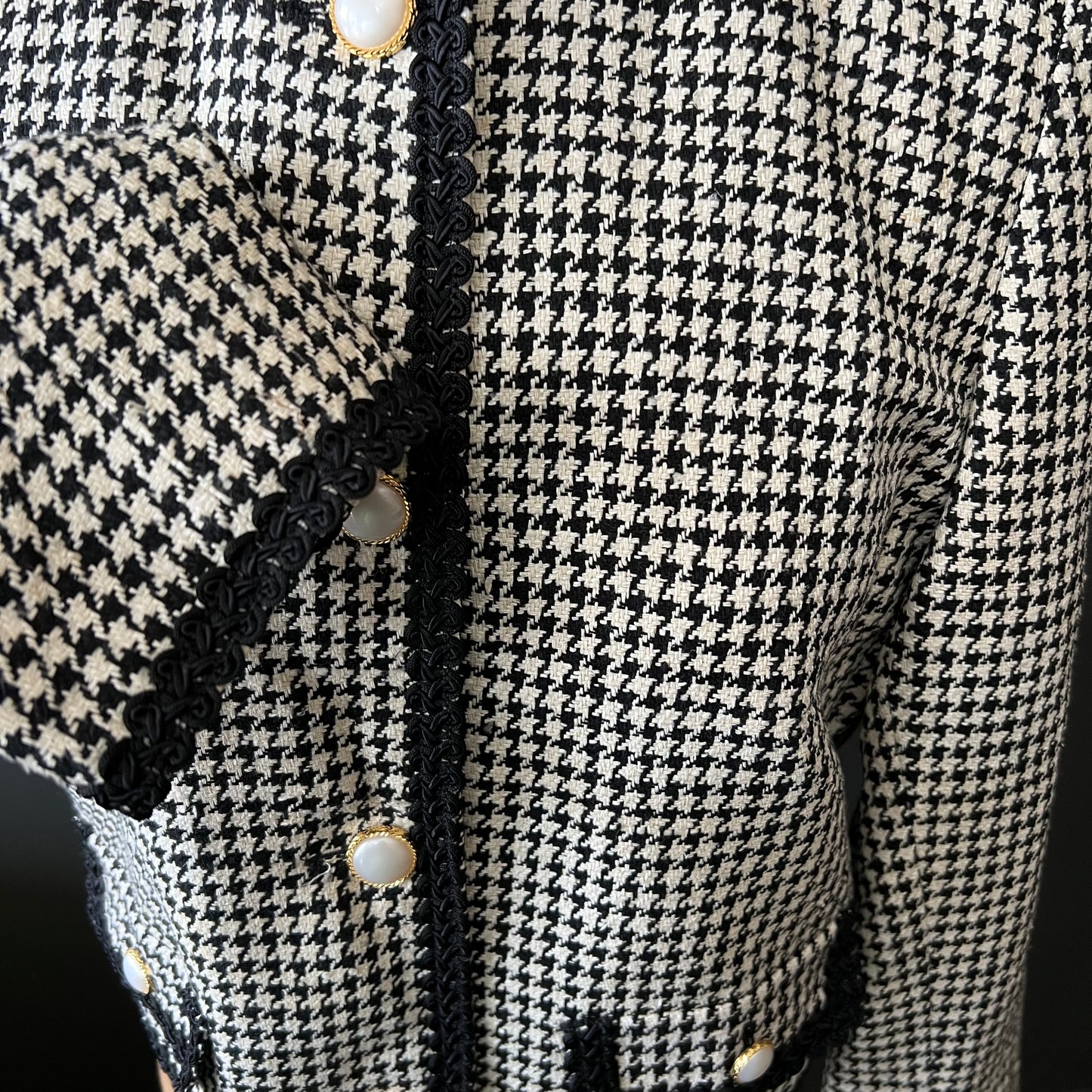 Vintage Silk Houndstooth Fletcher Jones Jacket sz 12