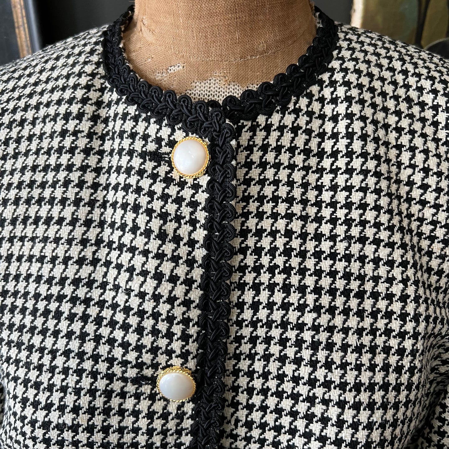 Vintage Silk Houndstooth Fletcher Jones Jacket sz 12