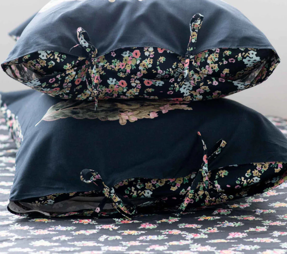 ON SALE Lazybones Organic Cotton Pillowcase Pair~ Botanic Trio RRP $79