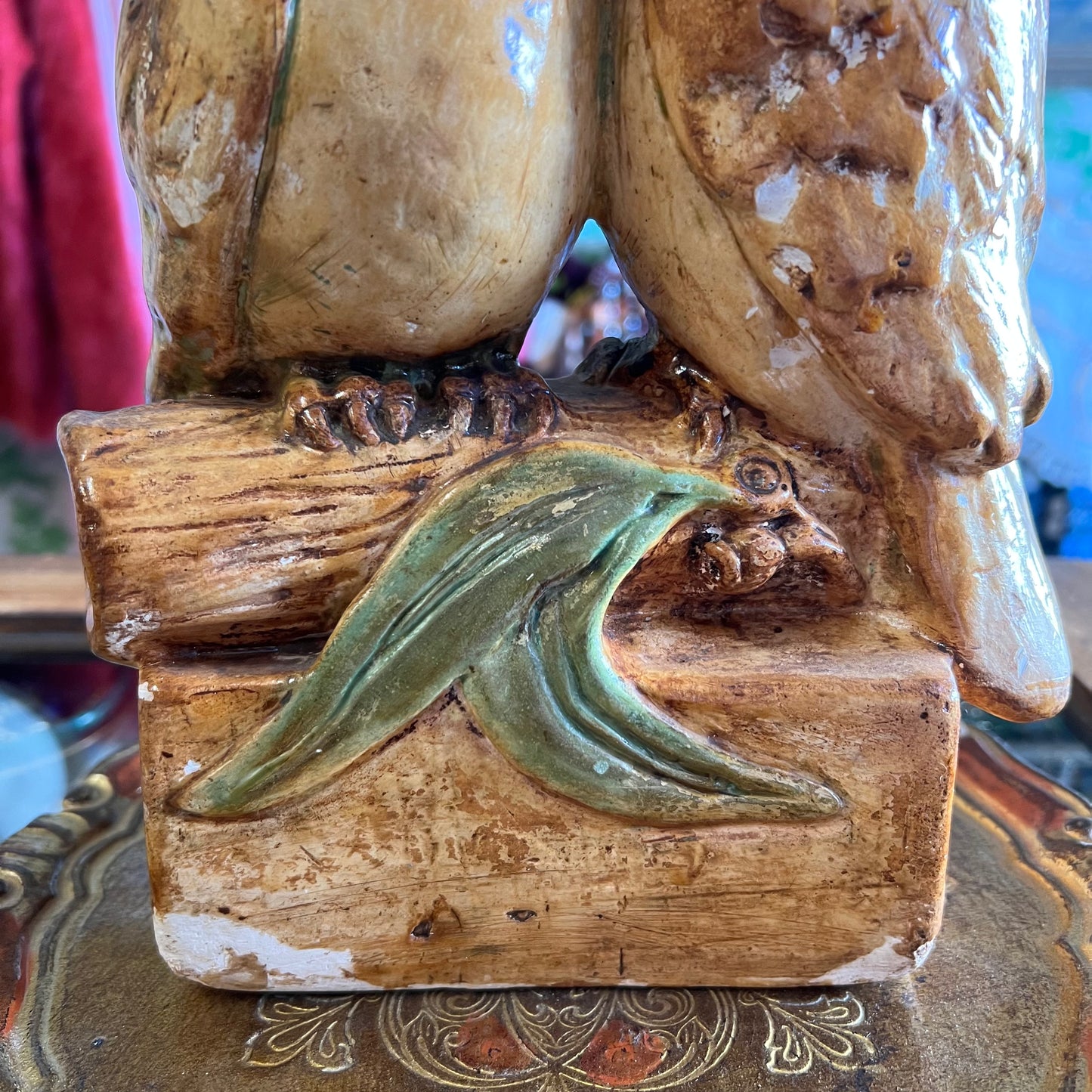 Vintage Chalkware Plaster Kookaburras