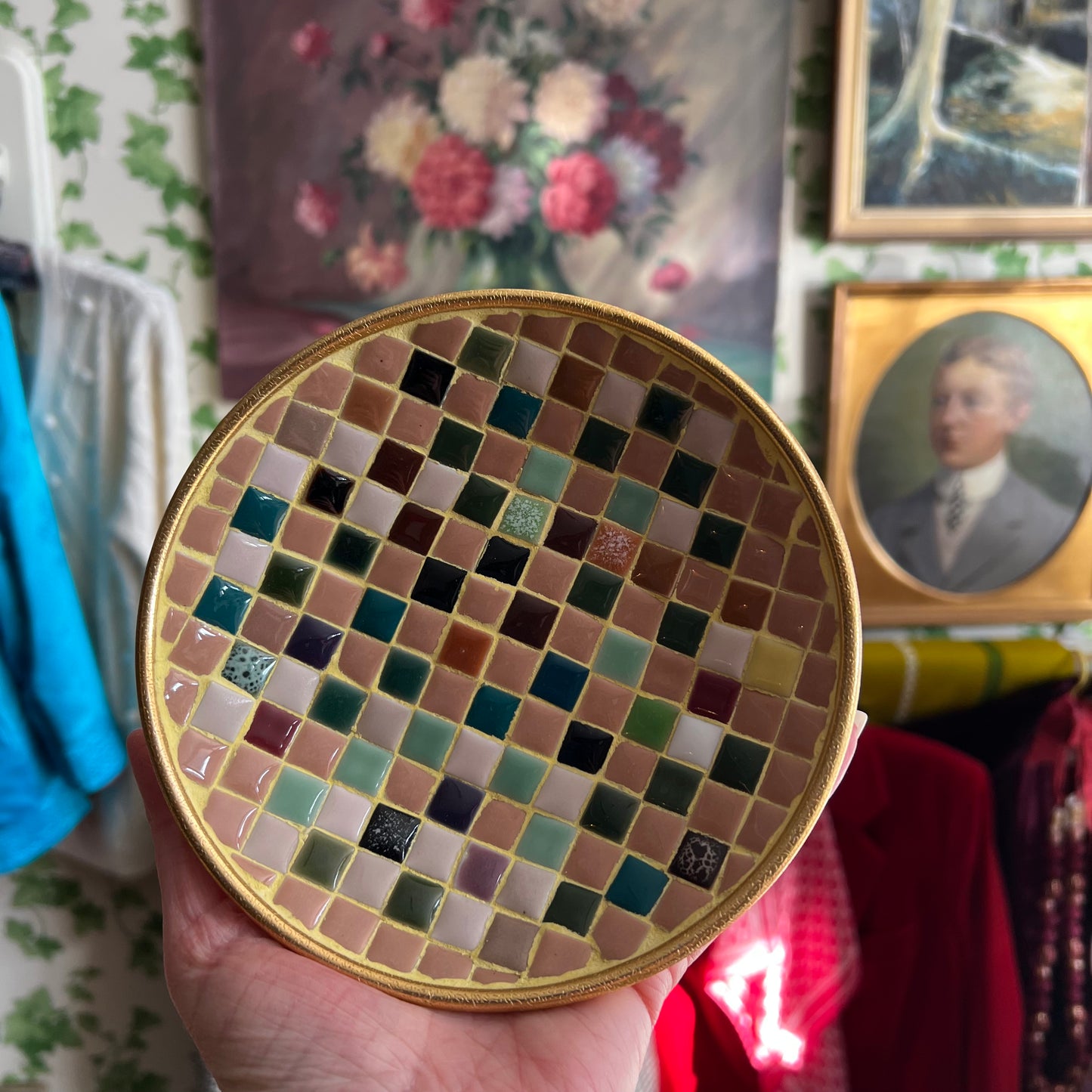 Vintage Retro Styson MCM Japan Mosaic Dish