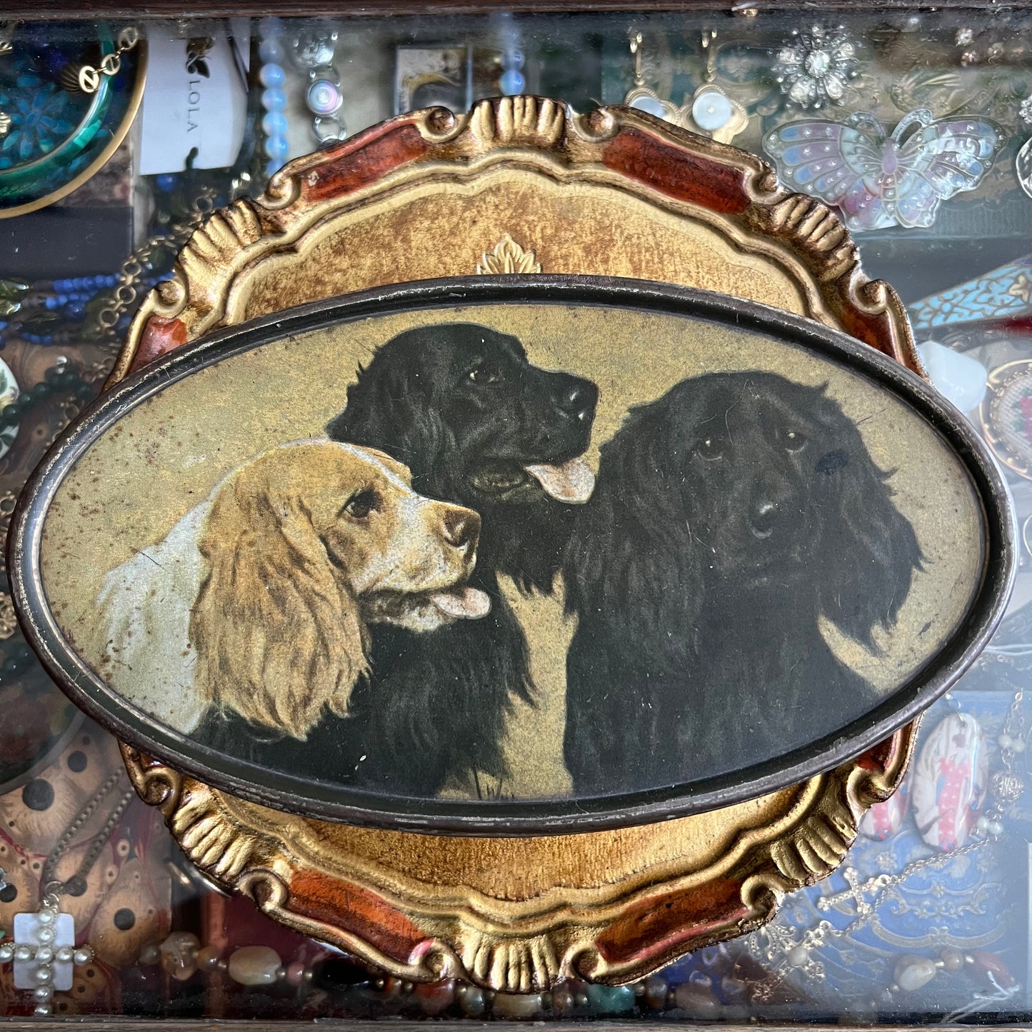 Vintage Tin Trio of Dogs