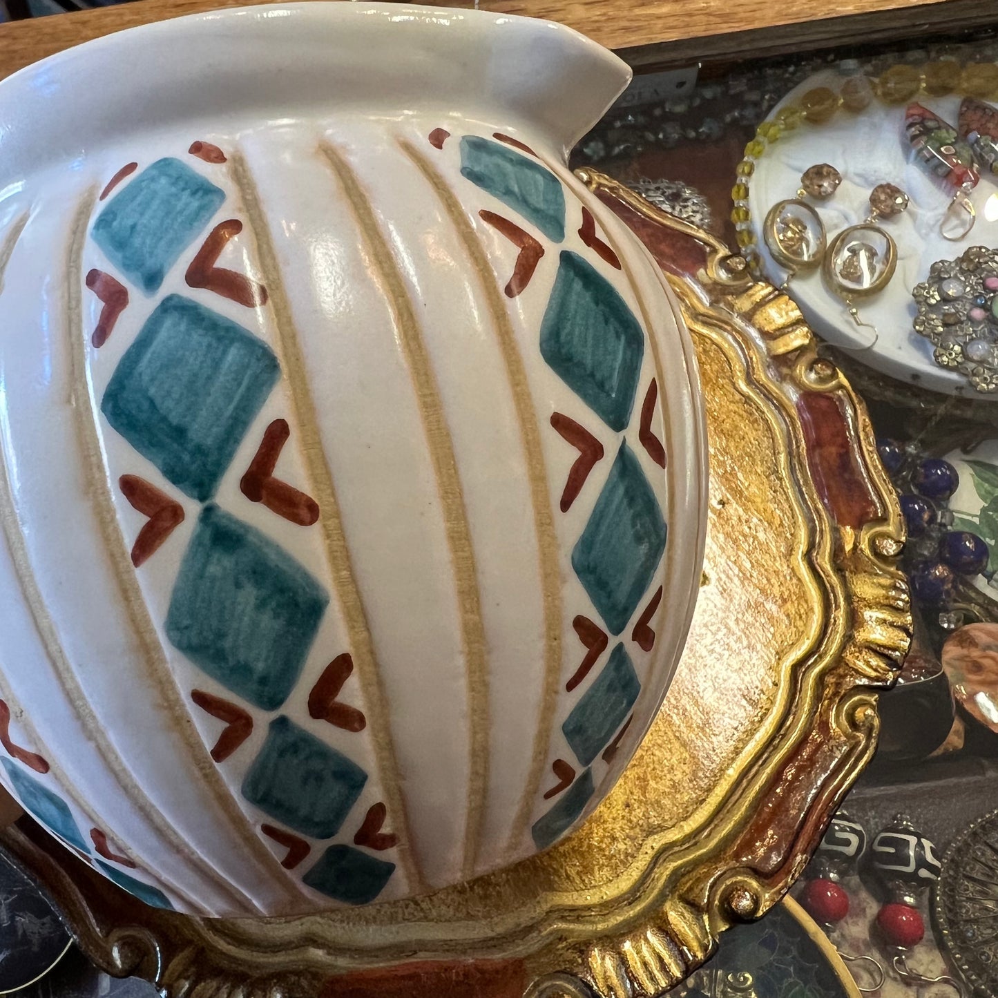 Rare Vintage JOSKA Hand Painted Pottery Jug Denmark