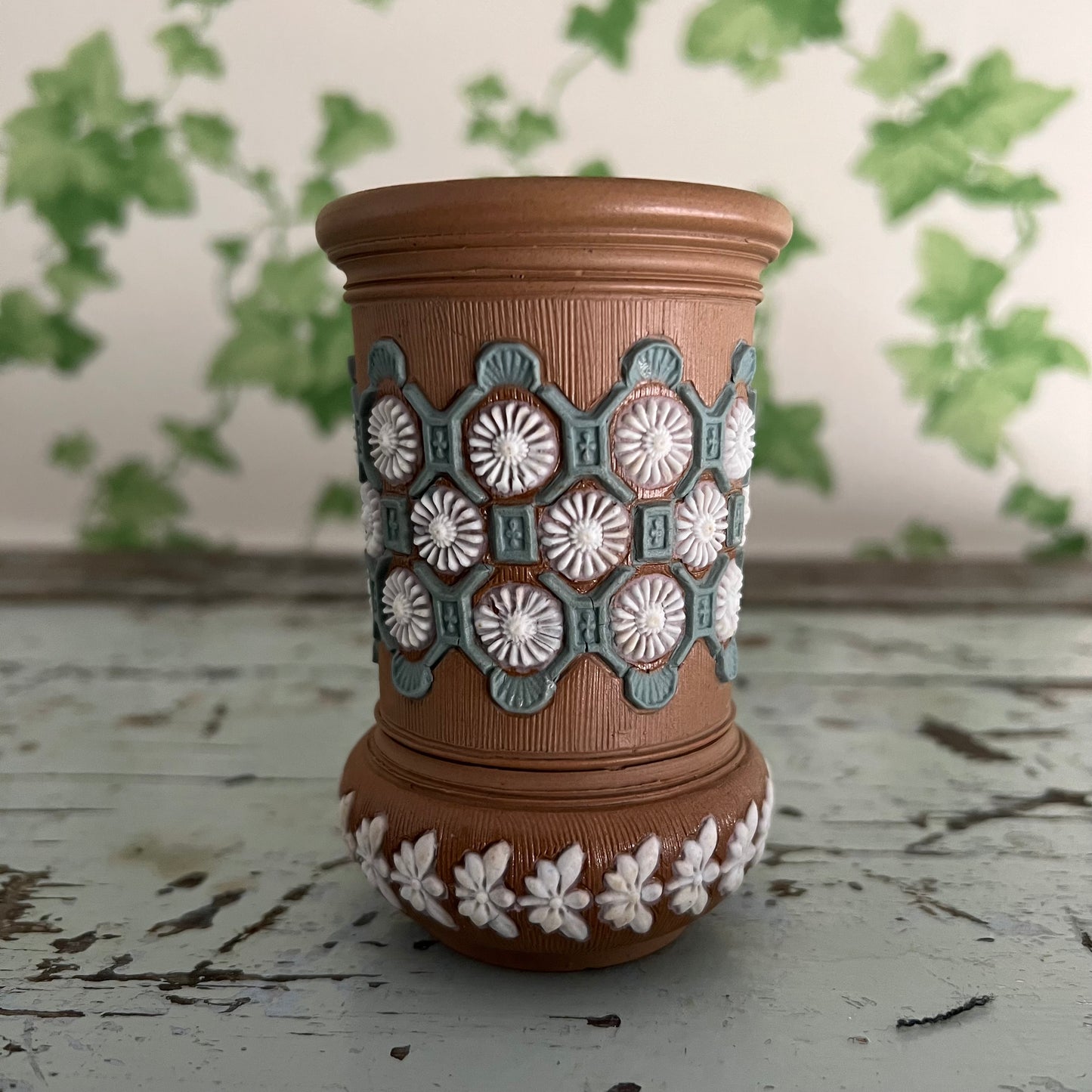 Small Antique Doulton Lambeth Siliconware Stoneware Vase