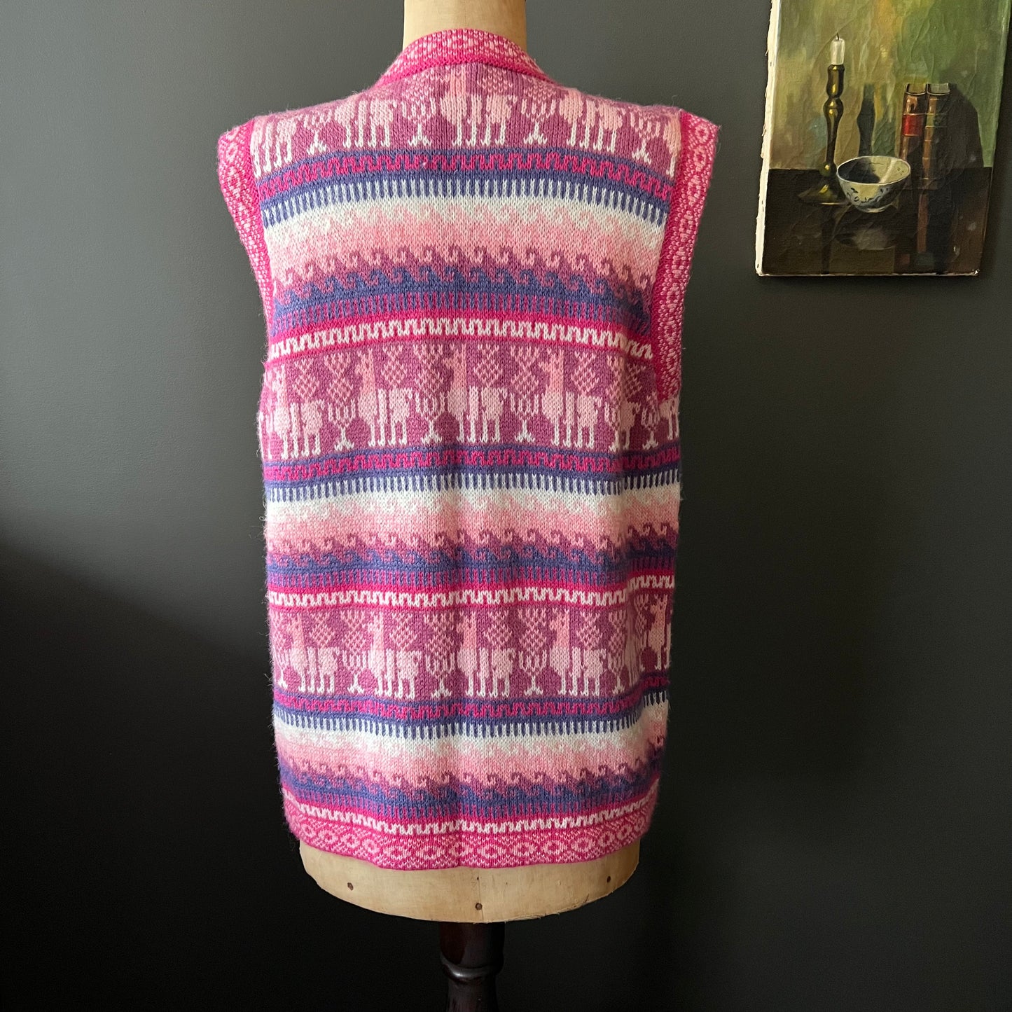 Vintage Artesanias Inca Alpaca Wool Pattern Vest
