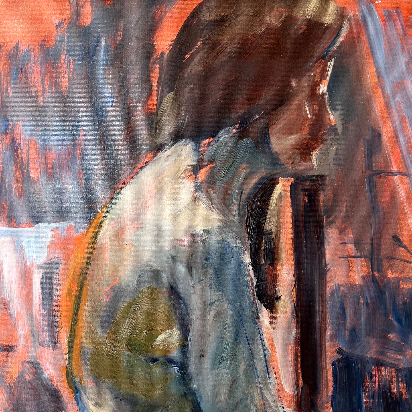 Vintage Painting Striking Abstract Nude