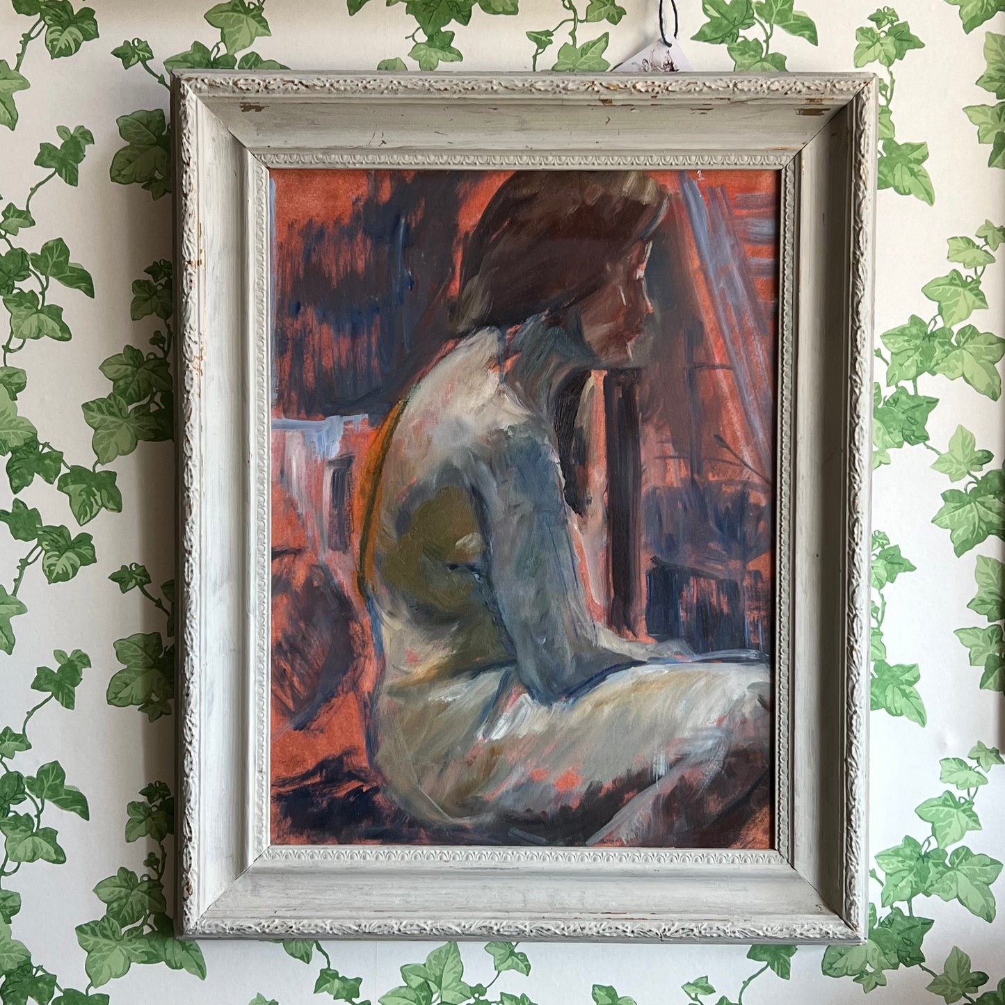 Vintage Painting Striking Abstract Nude