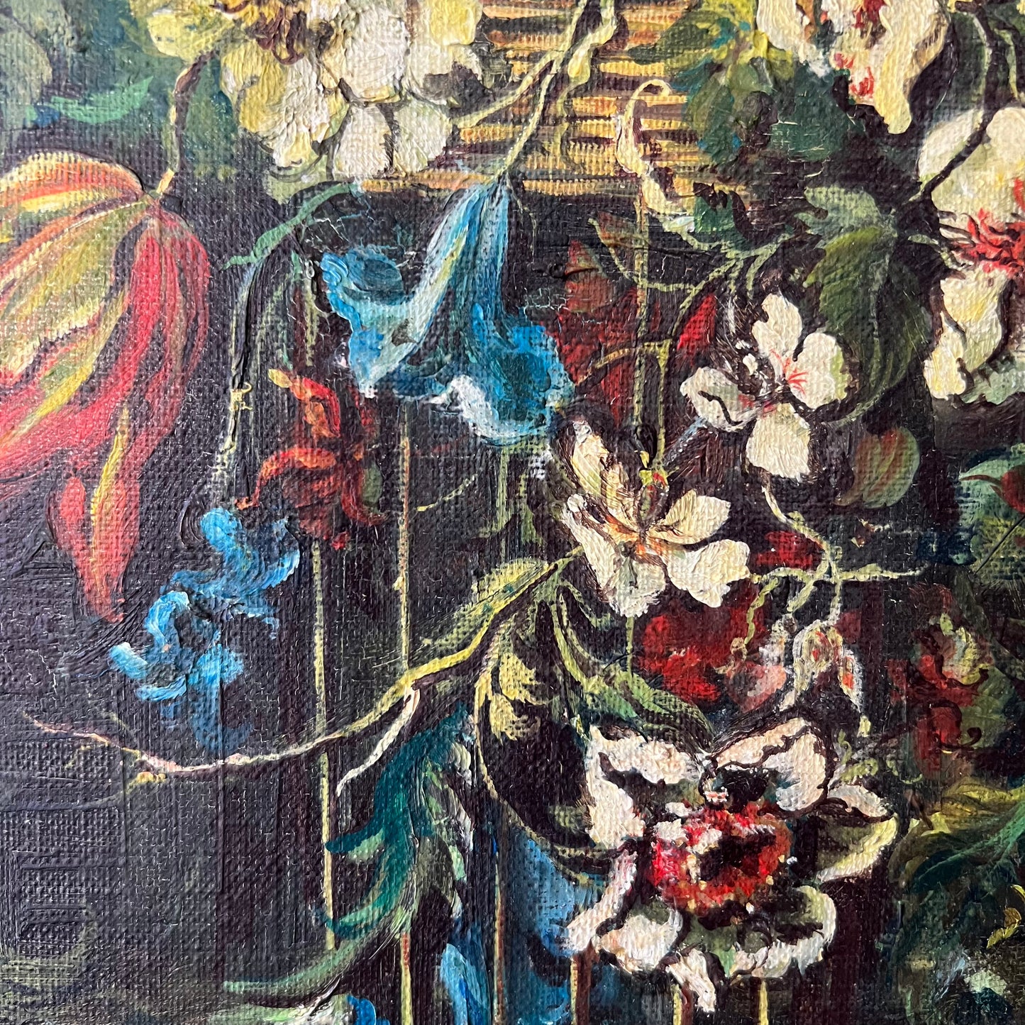 Vintage French Oil Painting Splendid Spring Time Blooms