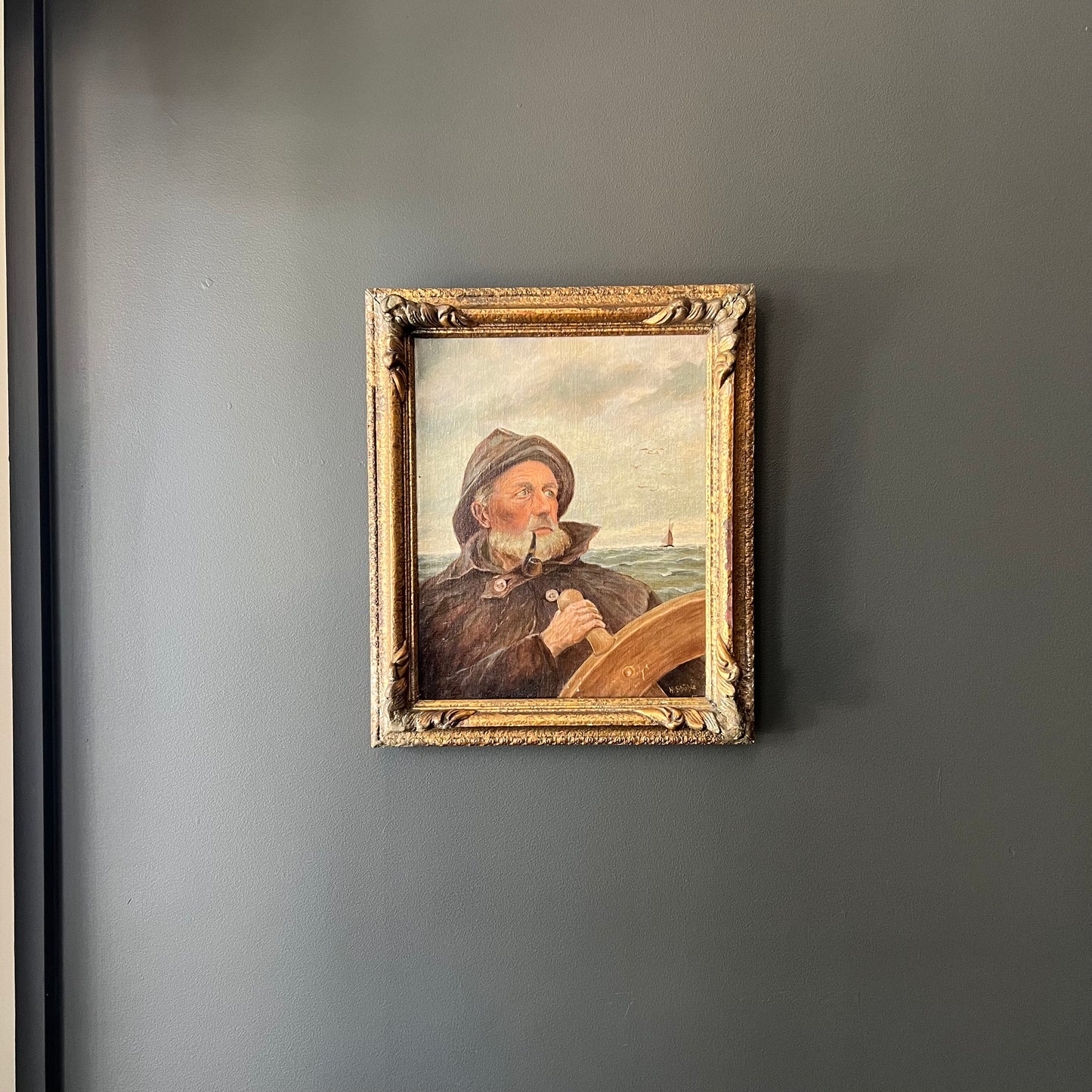 Antique Oil Painting Portrait of a Sea Captain