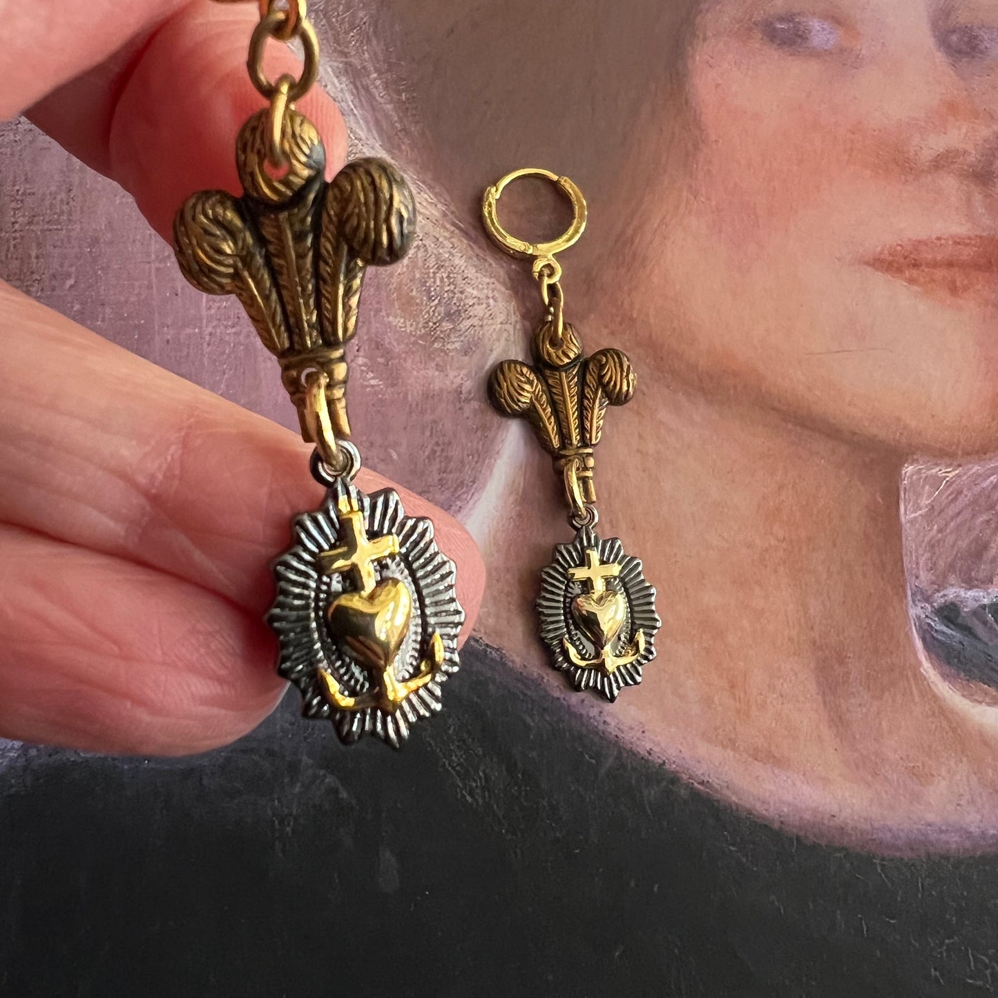 Divine Heart & Anchor Earrings