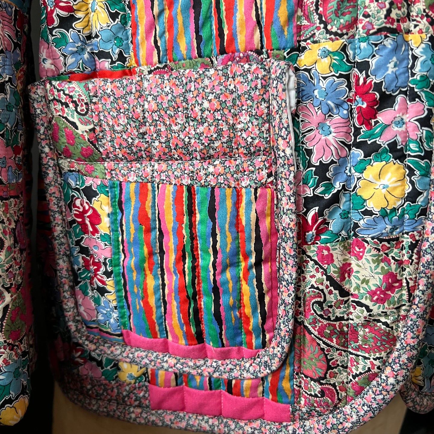 Vintage Glenrea Australia Cotton Quilted Patchwork Liberty Prints Jacket