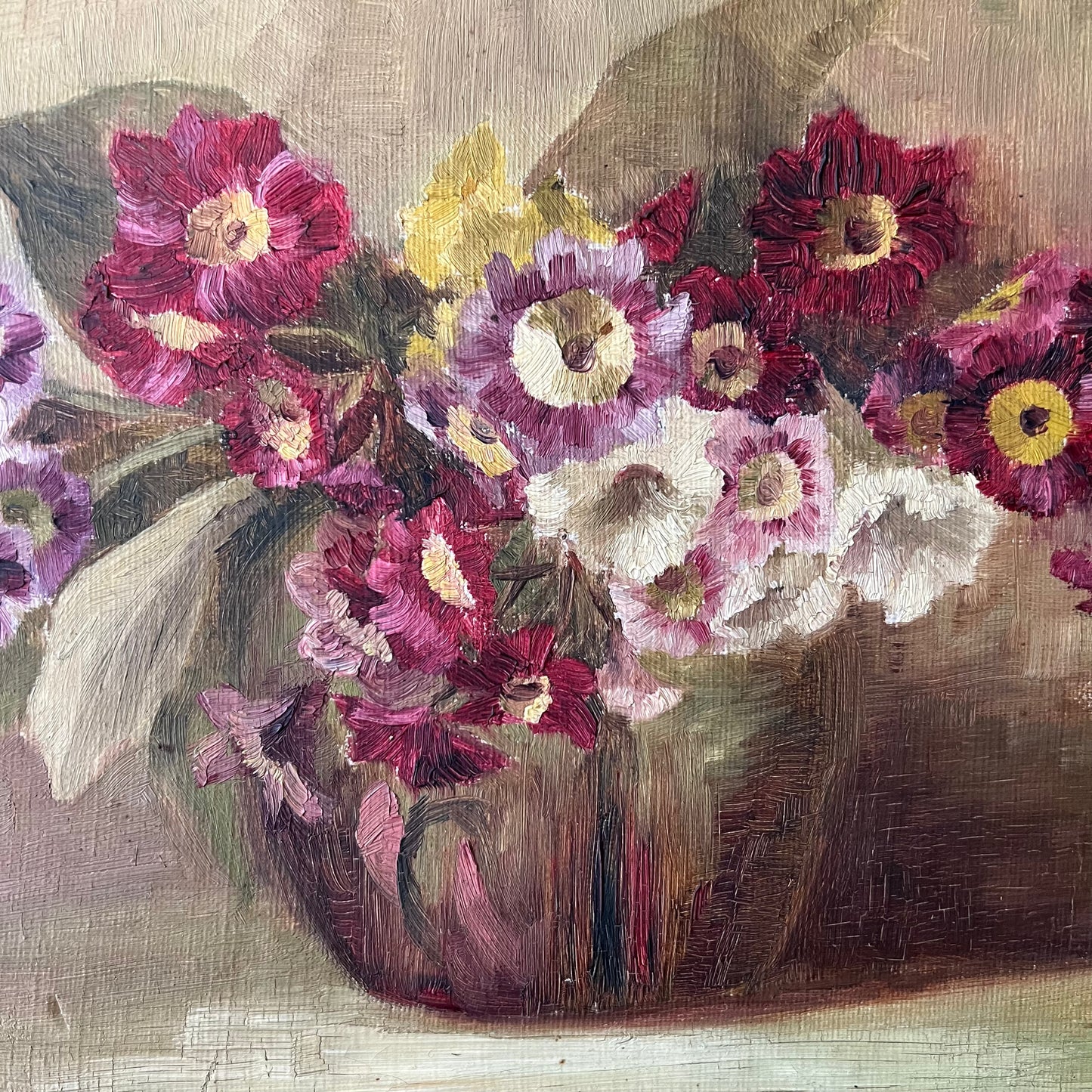 Antique Oil Painting Pretty Petals