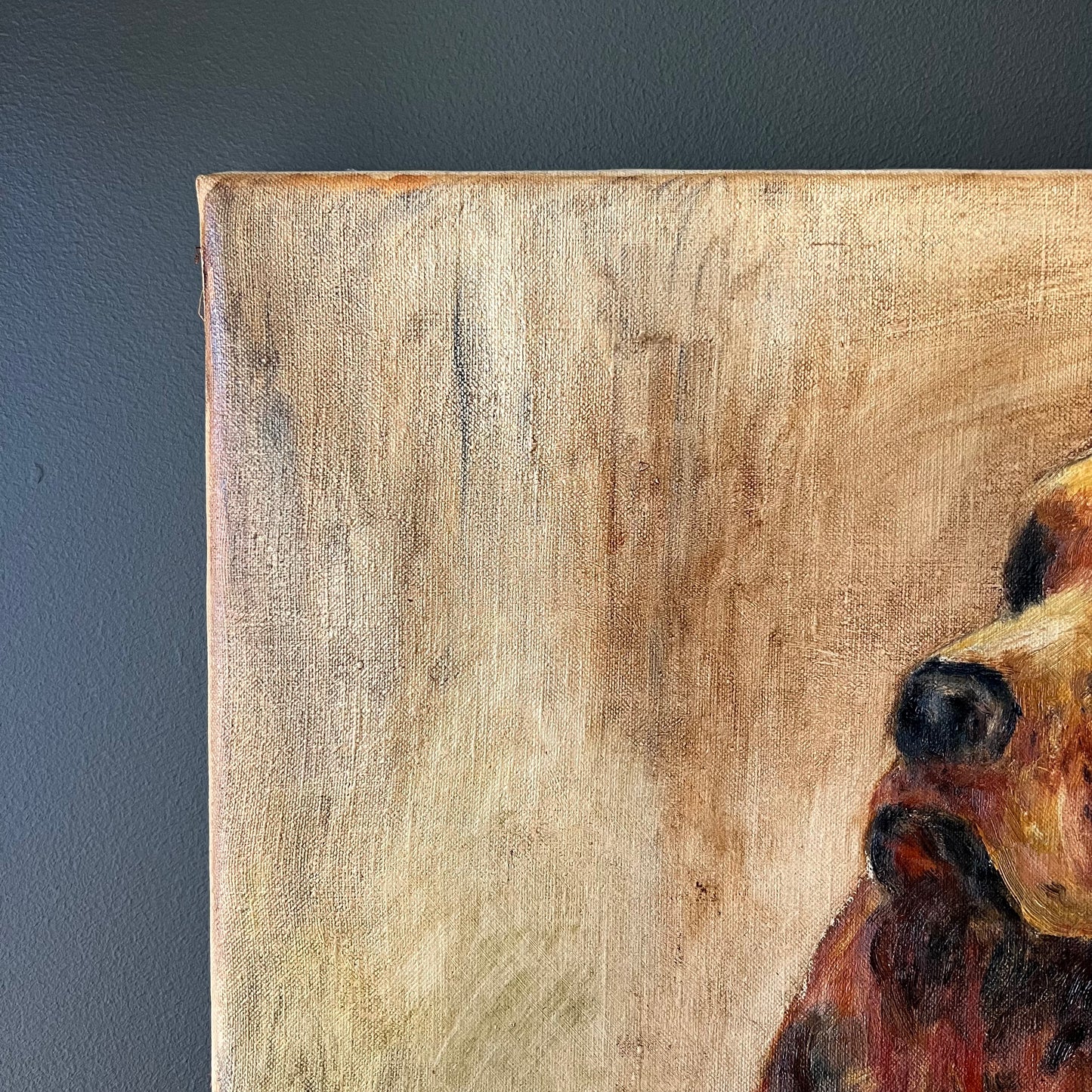 Vintage Oil Painting Pawtrait of a Lovely Cocker Spaniel