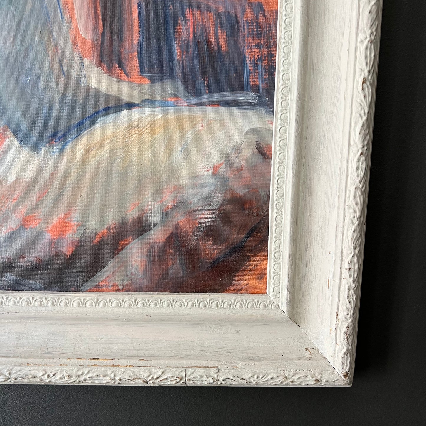 Vintage Painting Striking Abstract Nude