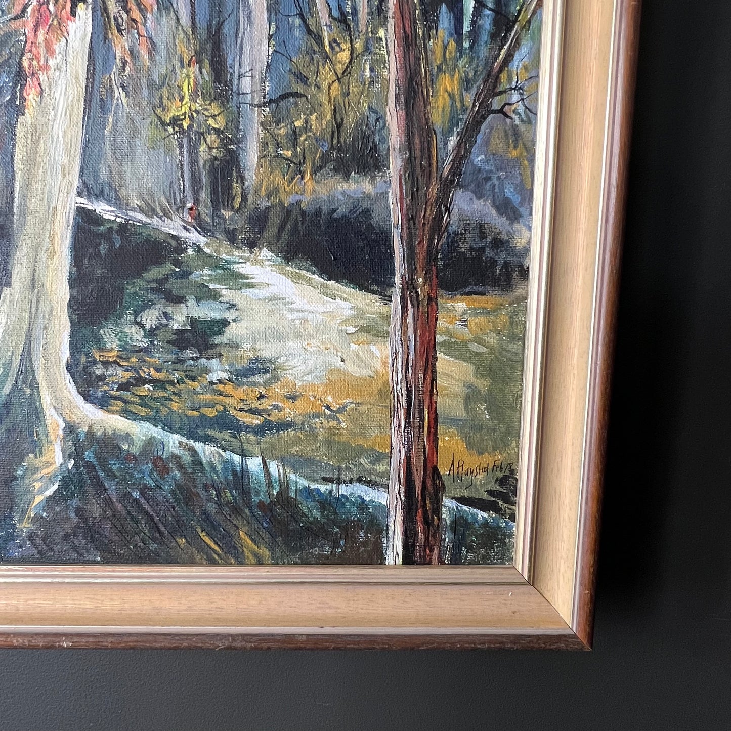 Vintage Oil Painting Landscape Amongst the Trees