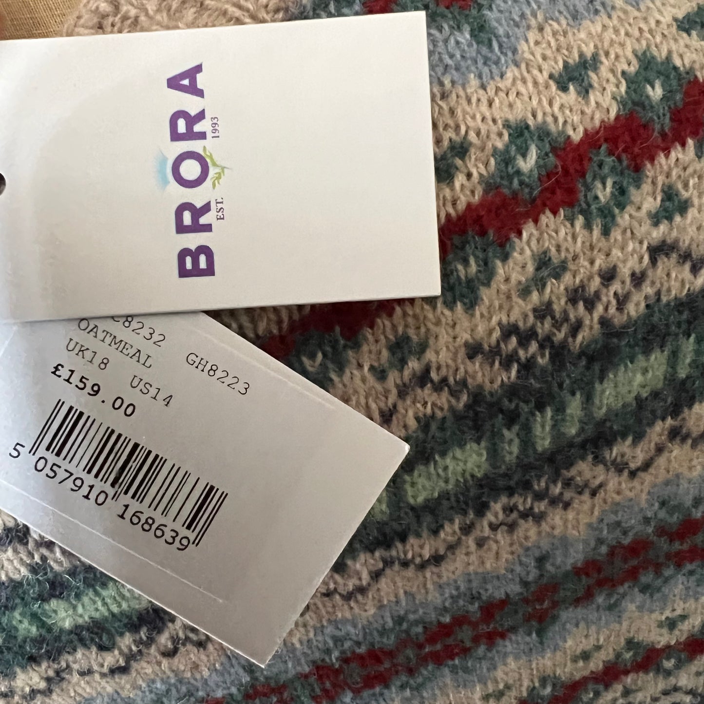 Fair Isle Style Brora Pure Wool Knit New