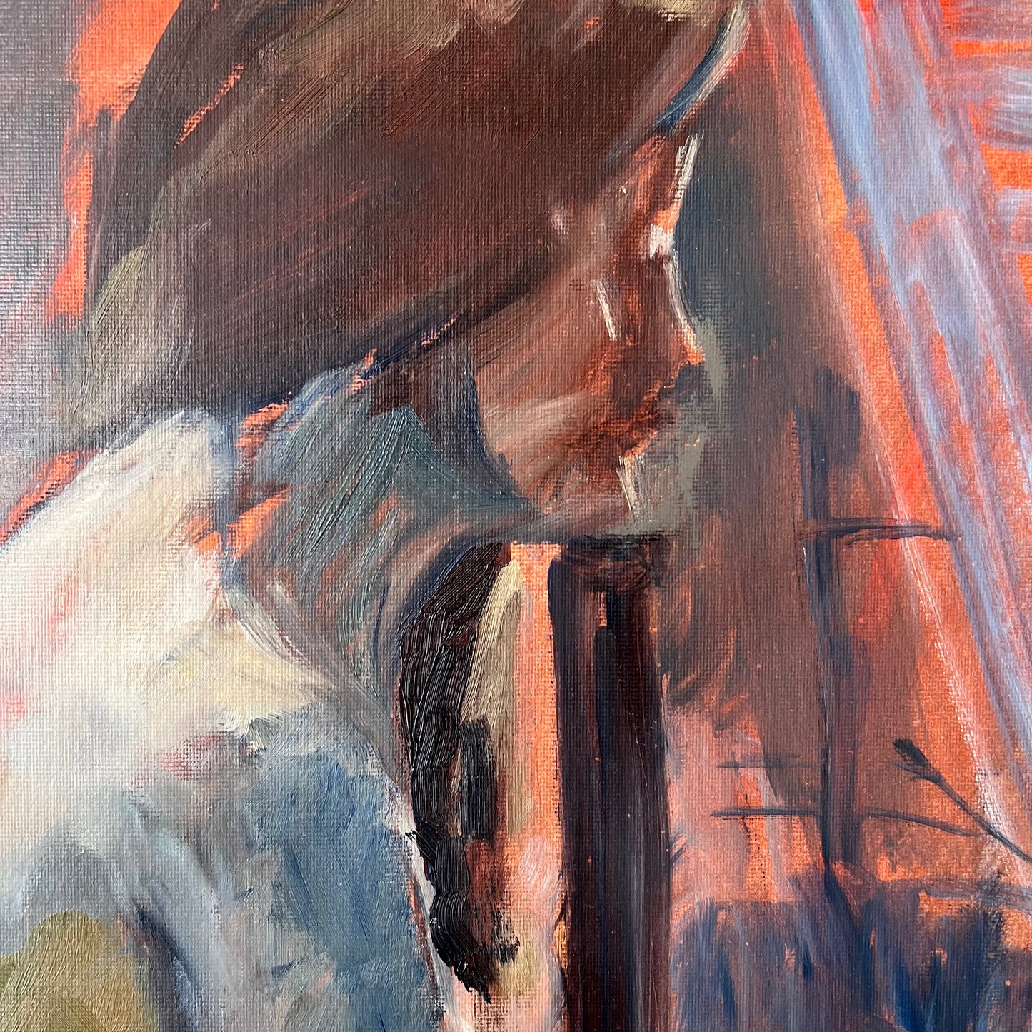Vintage Painting Striking Abstract Nude