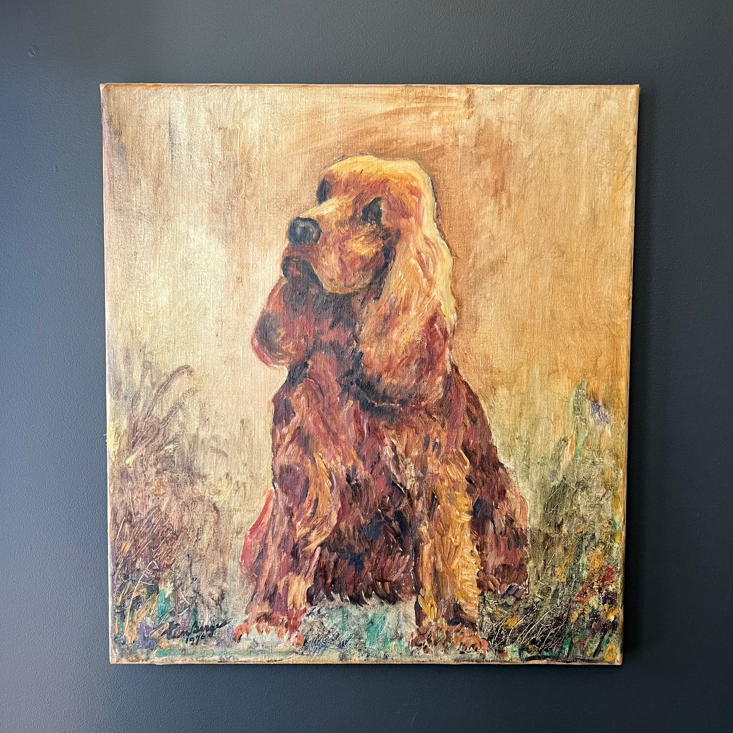 Vintage Oil Painting Pawtrait of a Lovely Cocker Spaniel