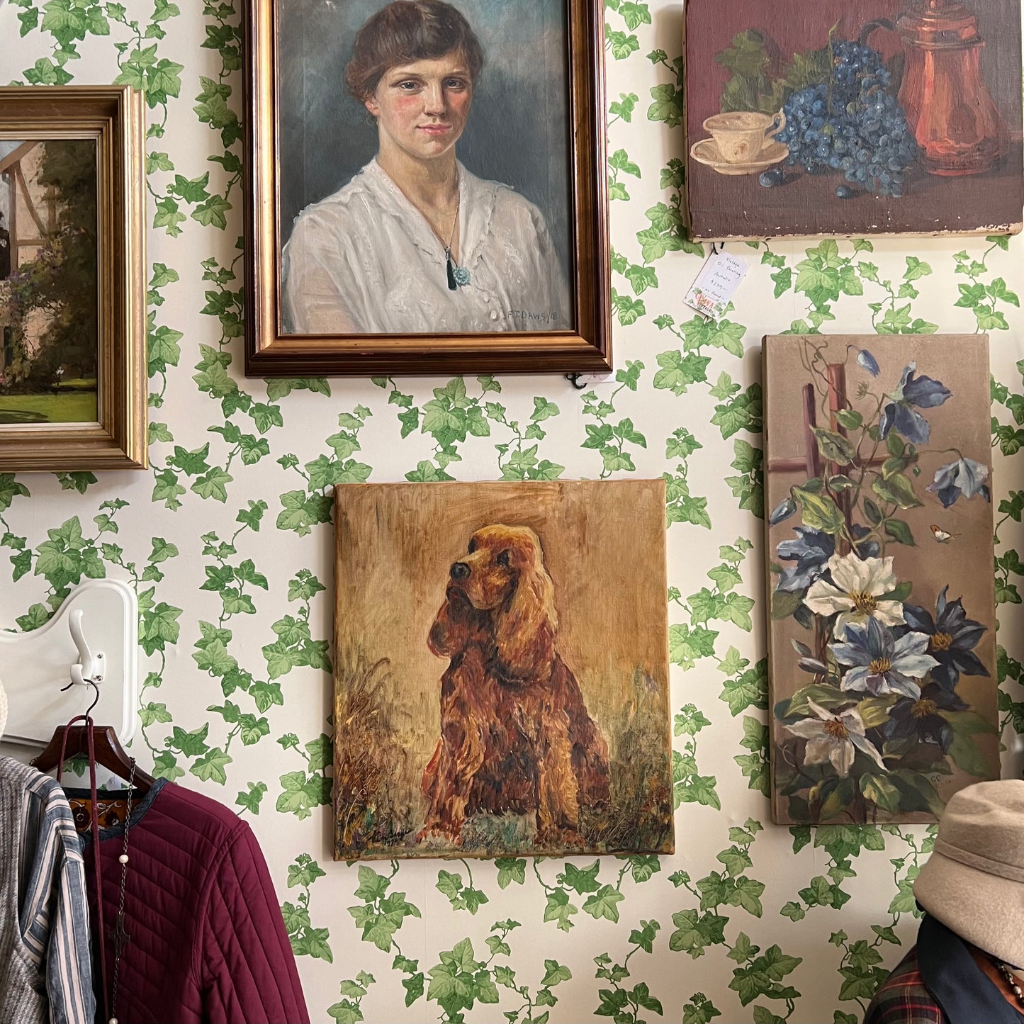 Vintage Oil Painting Pawtrait of a Lovely Cocker Spaniel