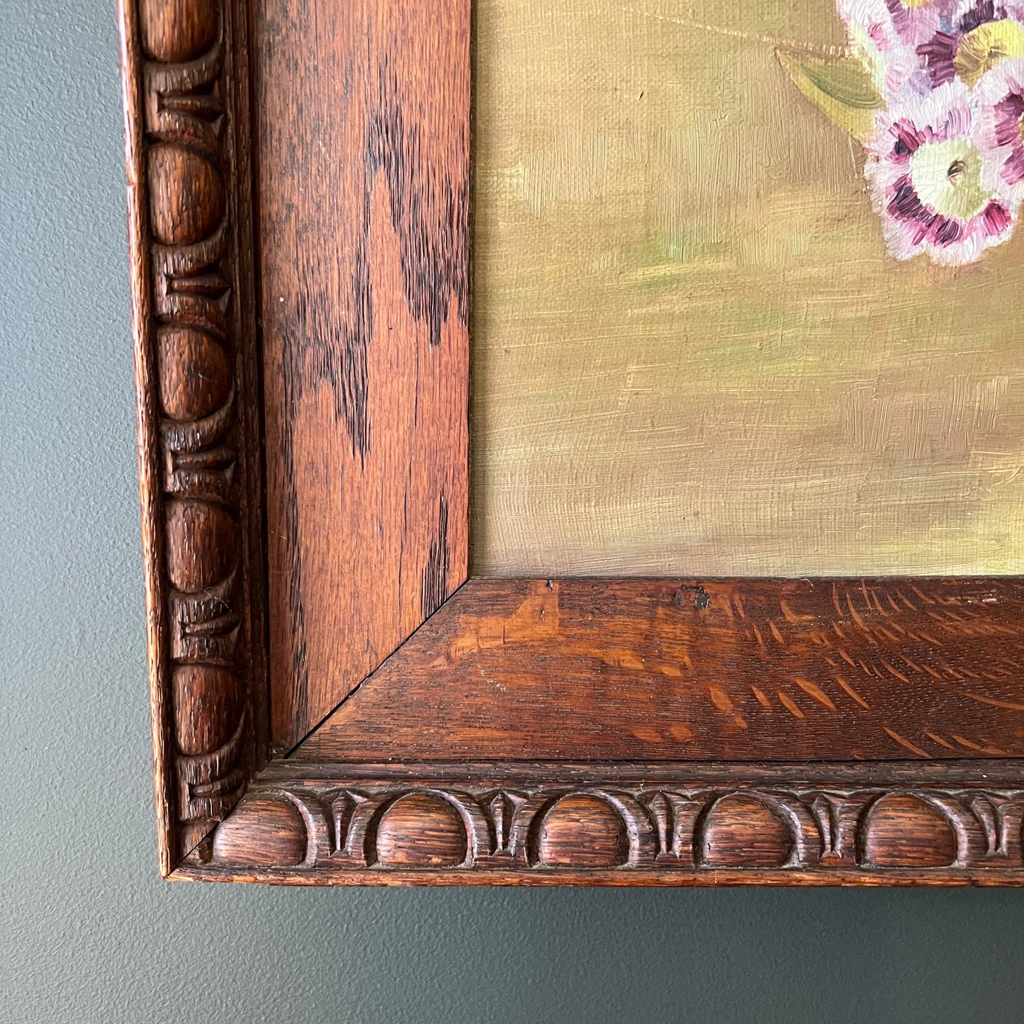 Antique Oil Painting Pretty Petals