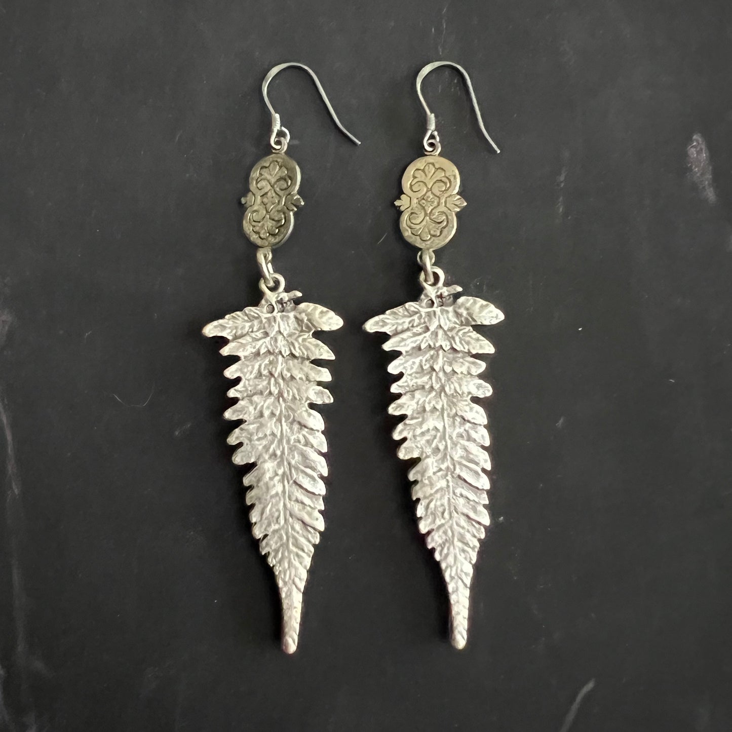 Vintage Silver Fern Earrings