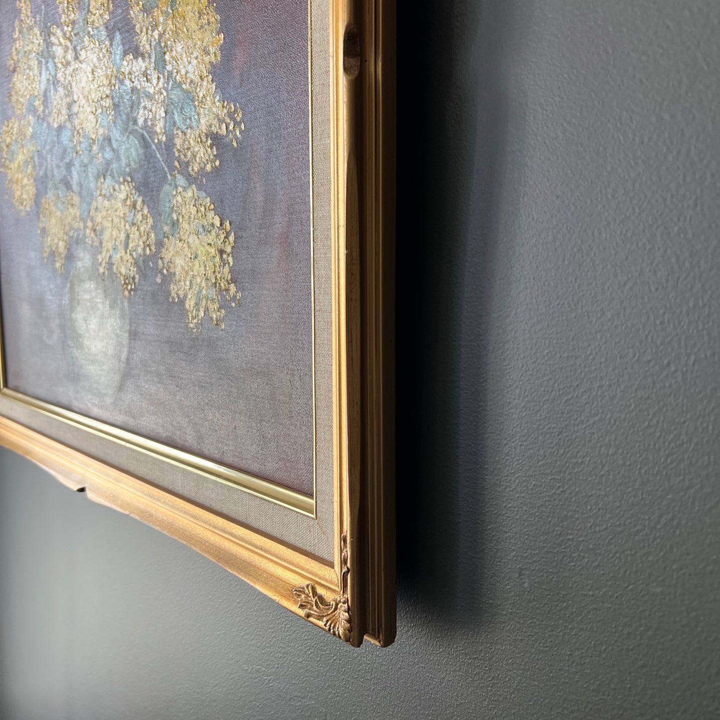 Vintage Oil Painting Still Life of Golden Wattle
