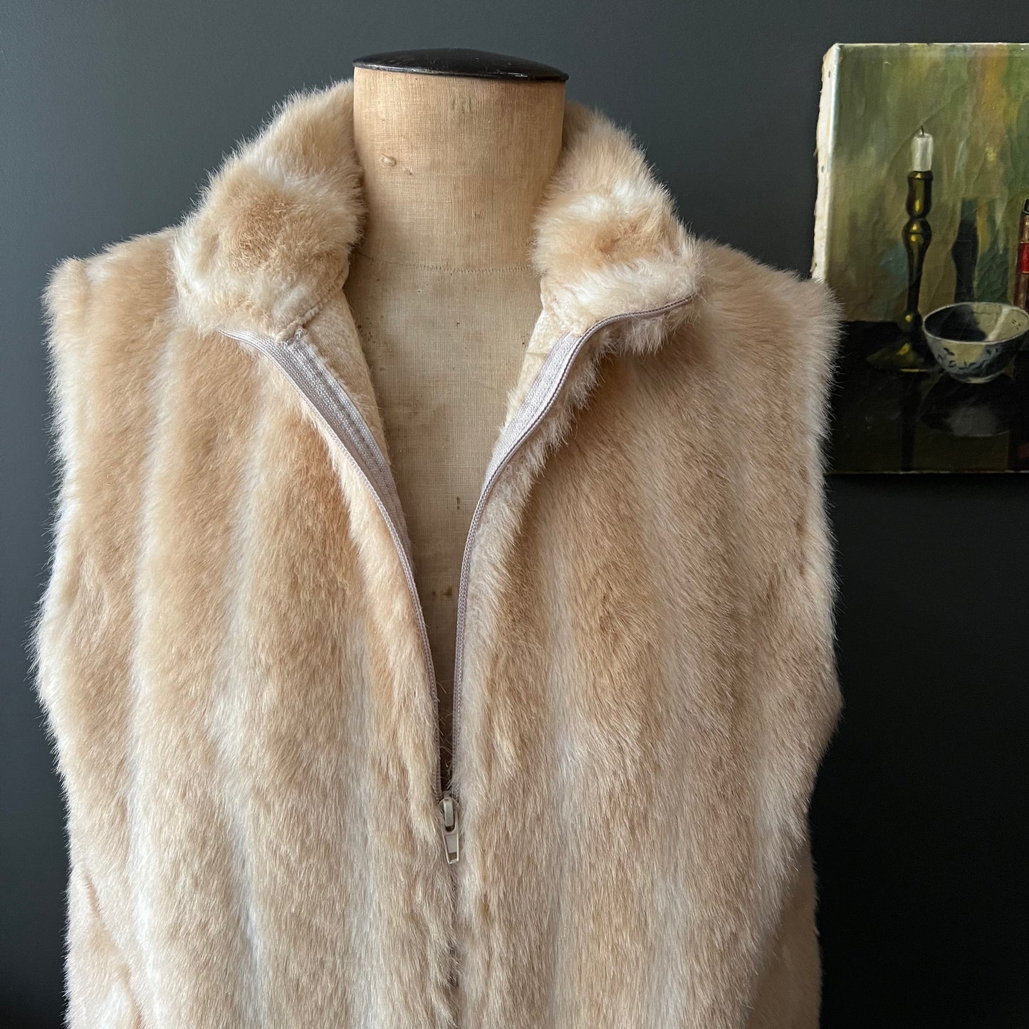 Vintage Caribou Crossings Plush Faux Fur Vest
