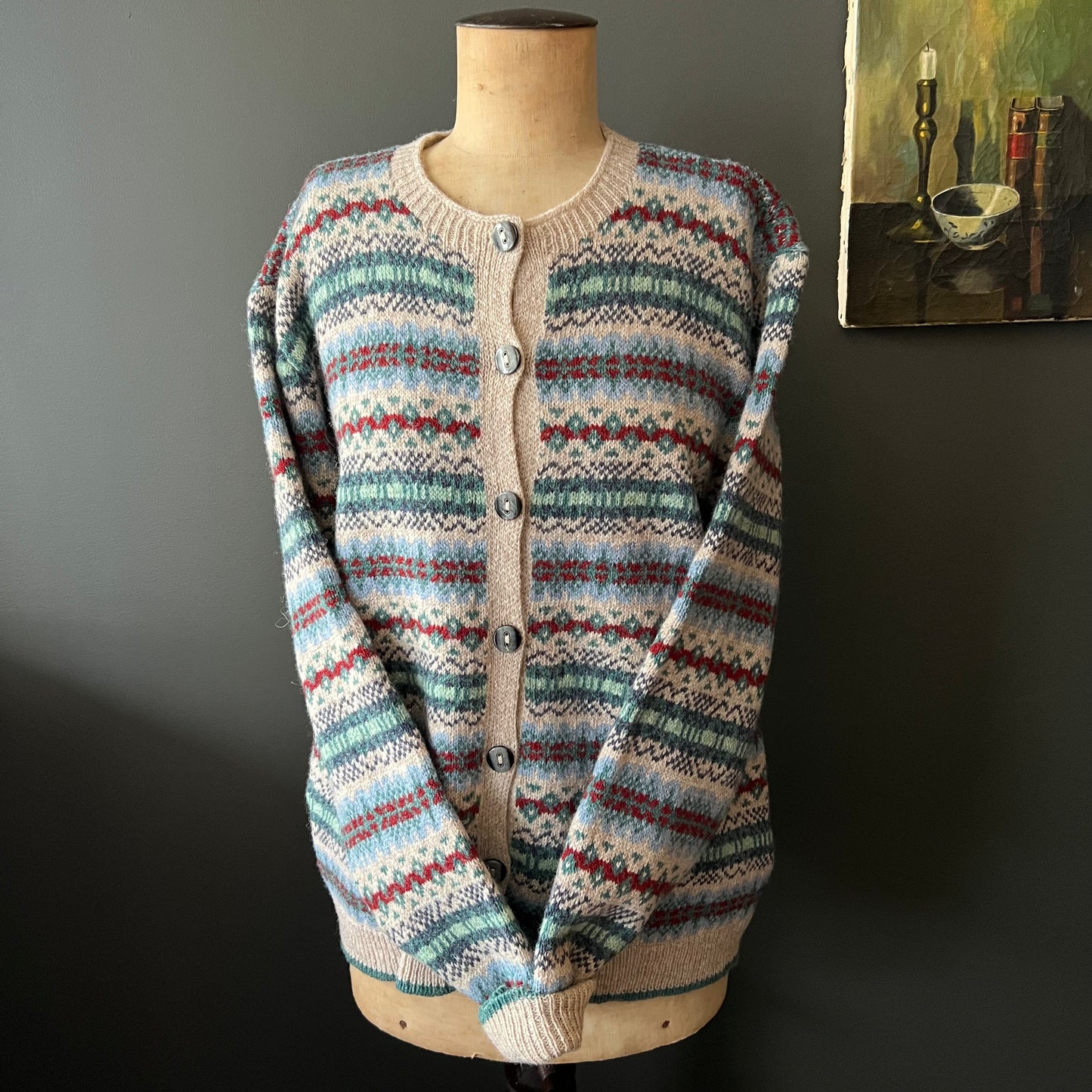 Fair Isle Style Brora Pure Wool Knit New