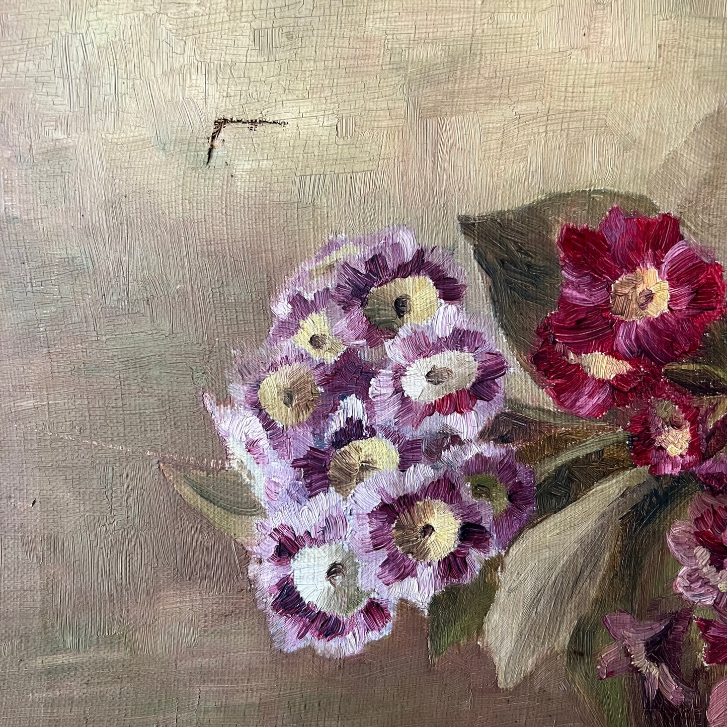 Antique Oil Painting Pretty Petals