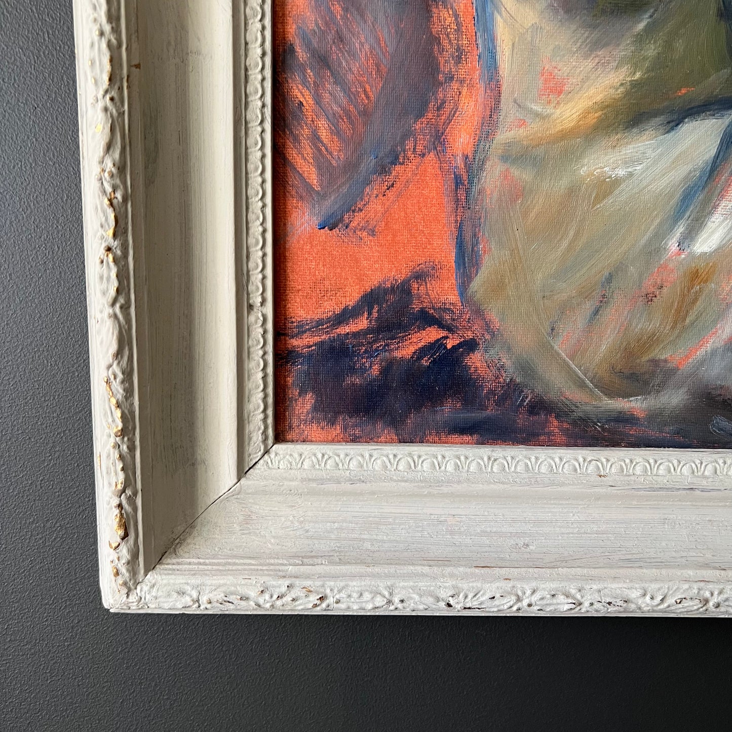 Vintage Painting Striking Abstract Nude