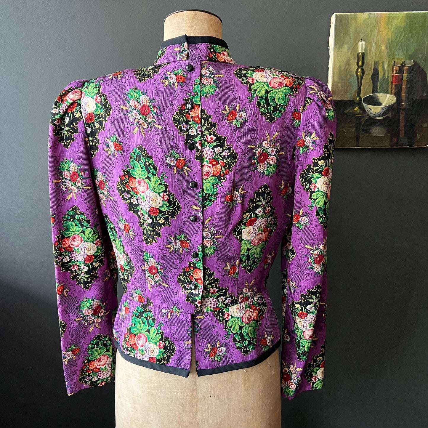 Gorgeous Vintage Saks Fifth Avenue Silk Floral Blouse Designed by Richard Warren 12