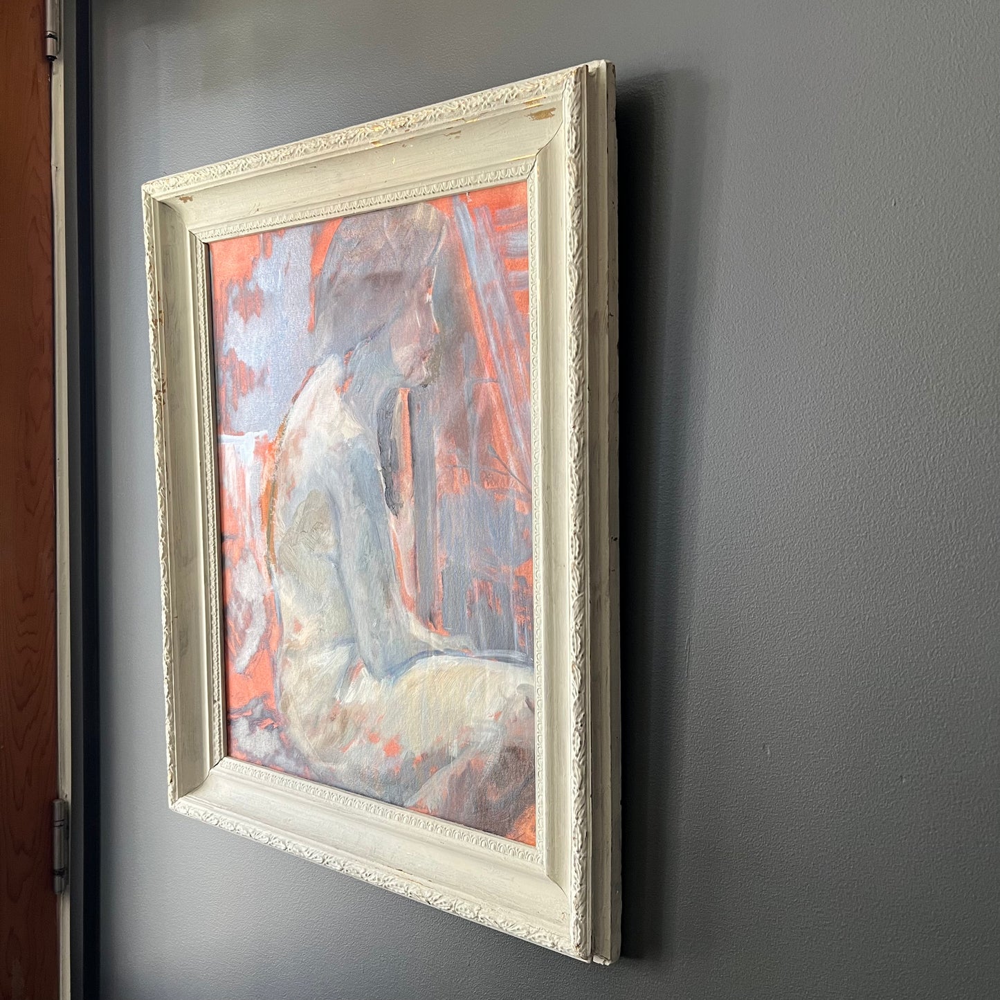 Vintage Painting Striking Abstract Nude