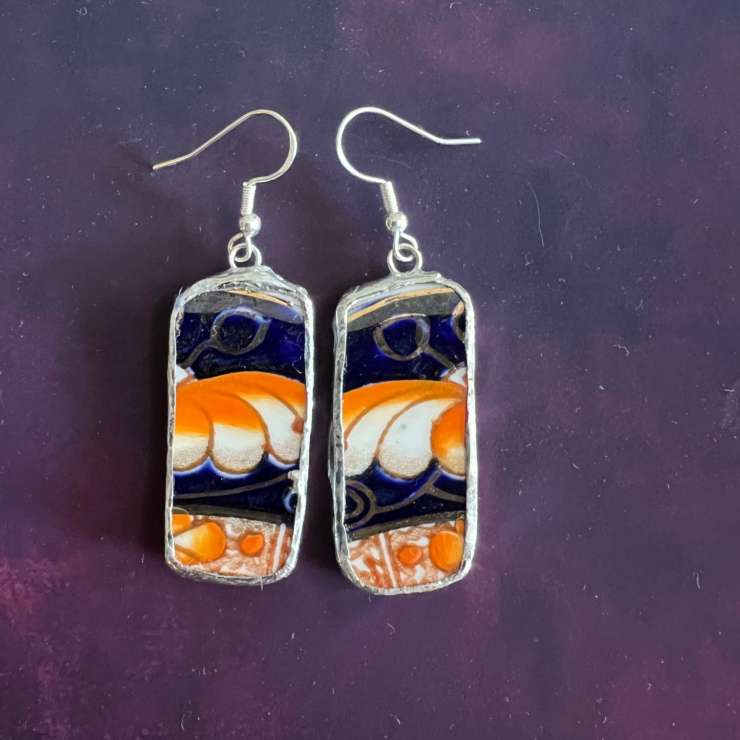 Vintage China Earrings Royal Cameron by Meakin