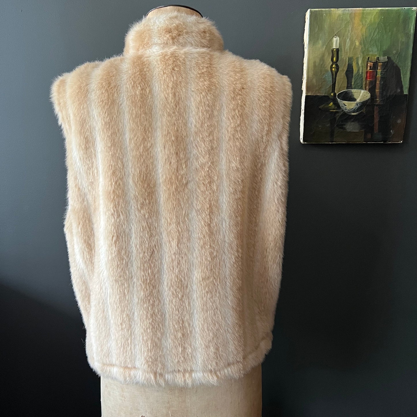 Vintage Caribou Crossings Plush Faux Fur Vest