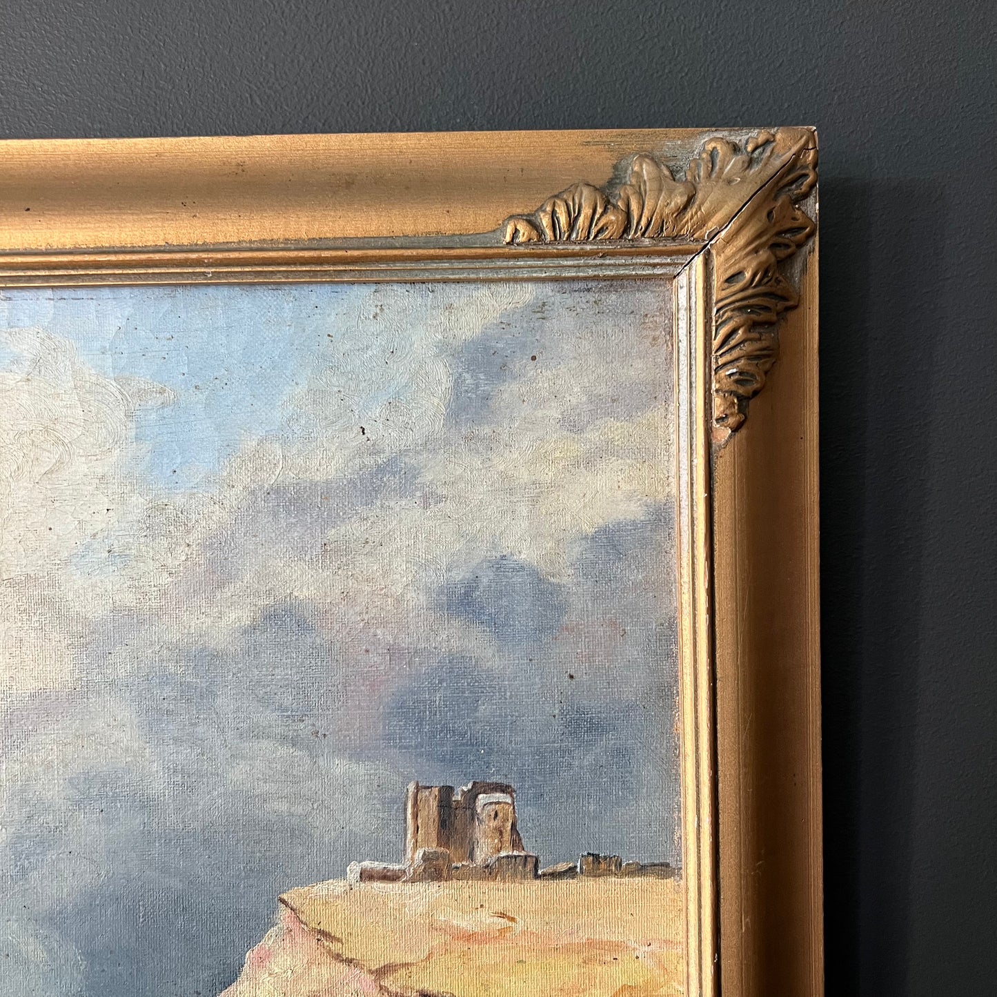 Antique Oil Painting European Seascape 1800s