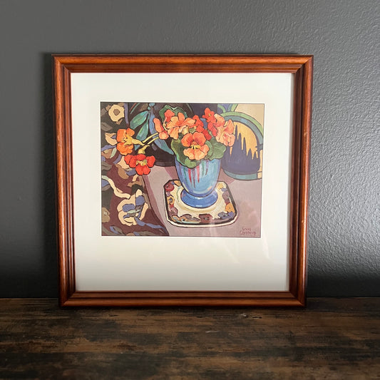 Vintage Print Still Life Nasturtiums and Pansy Plate Criss Canning