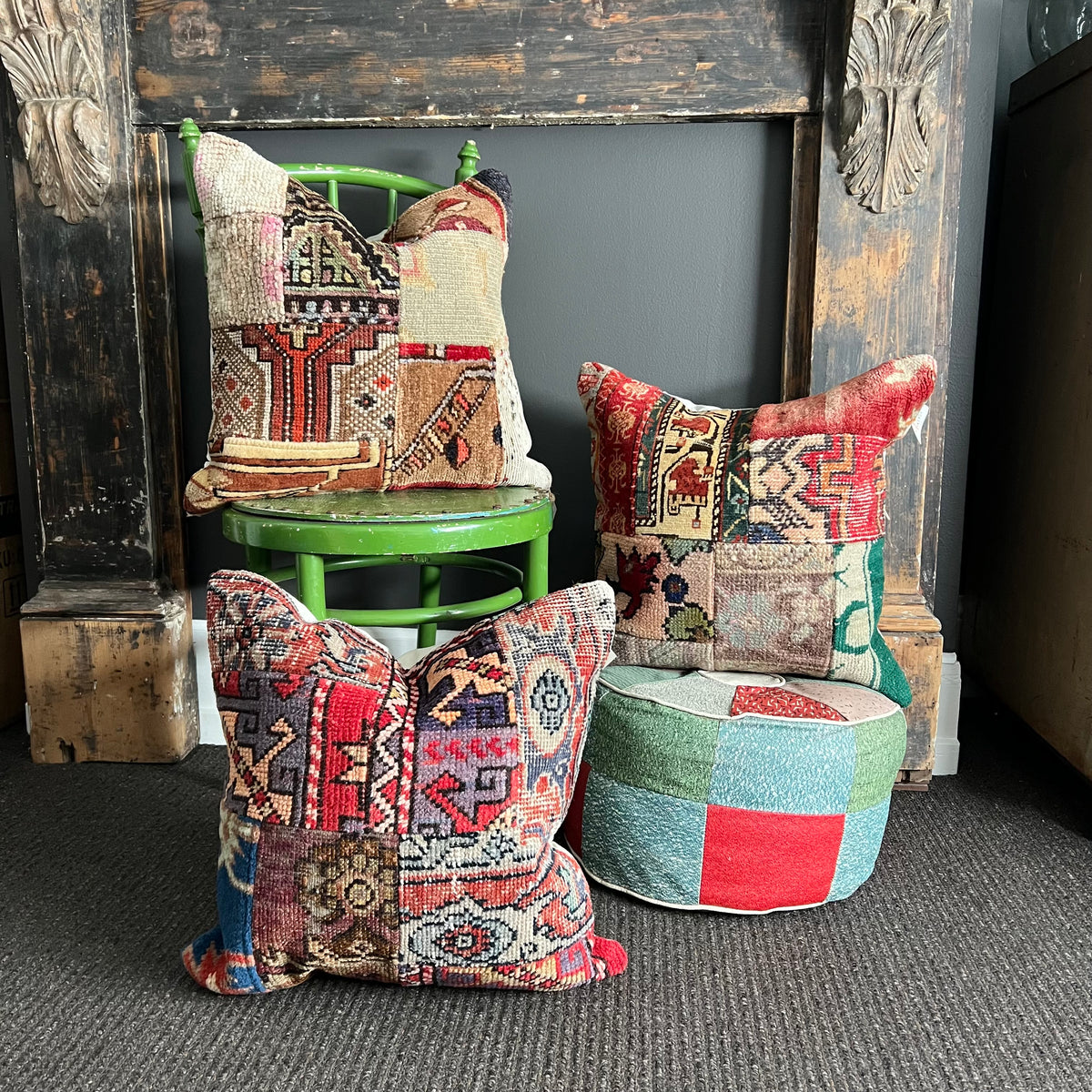 Handmade Patchwork Vintage Kilim Cushion #1