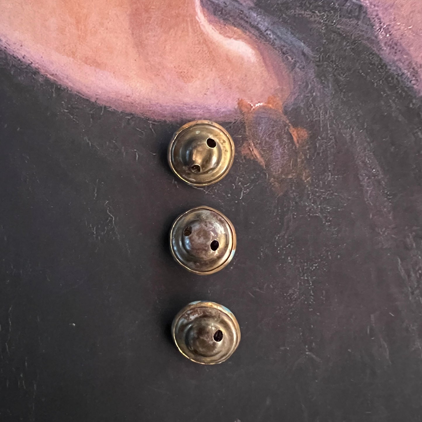 Antique Buttons Blue Daisy Flower Set of 3