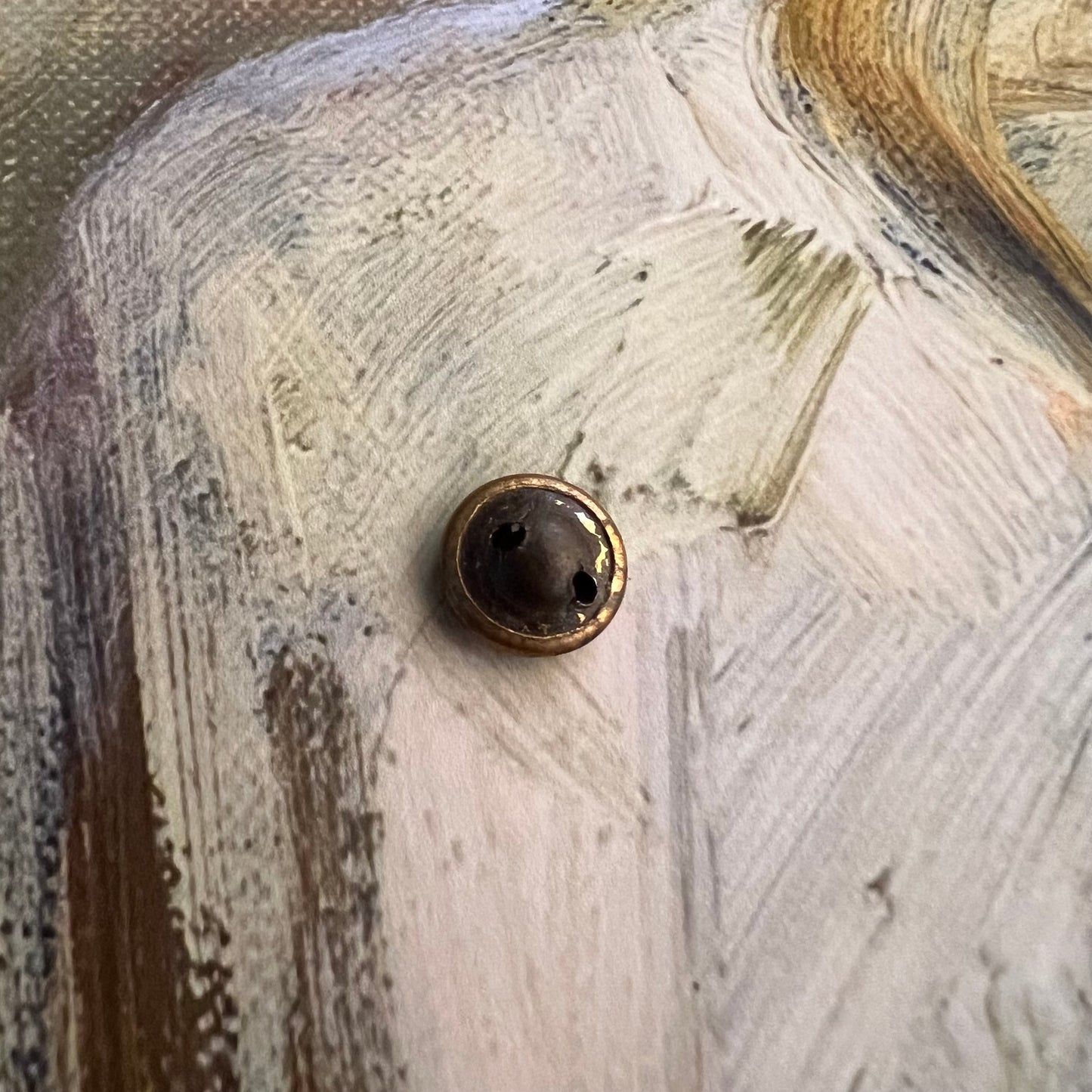 Dainty Antique Button Enamel with Rose