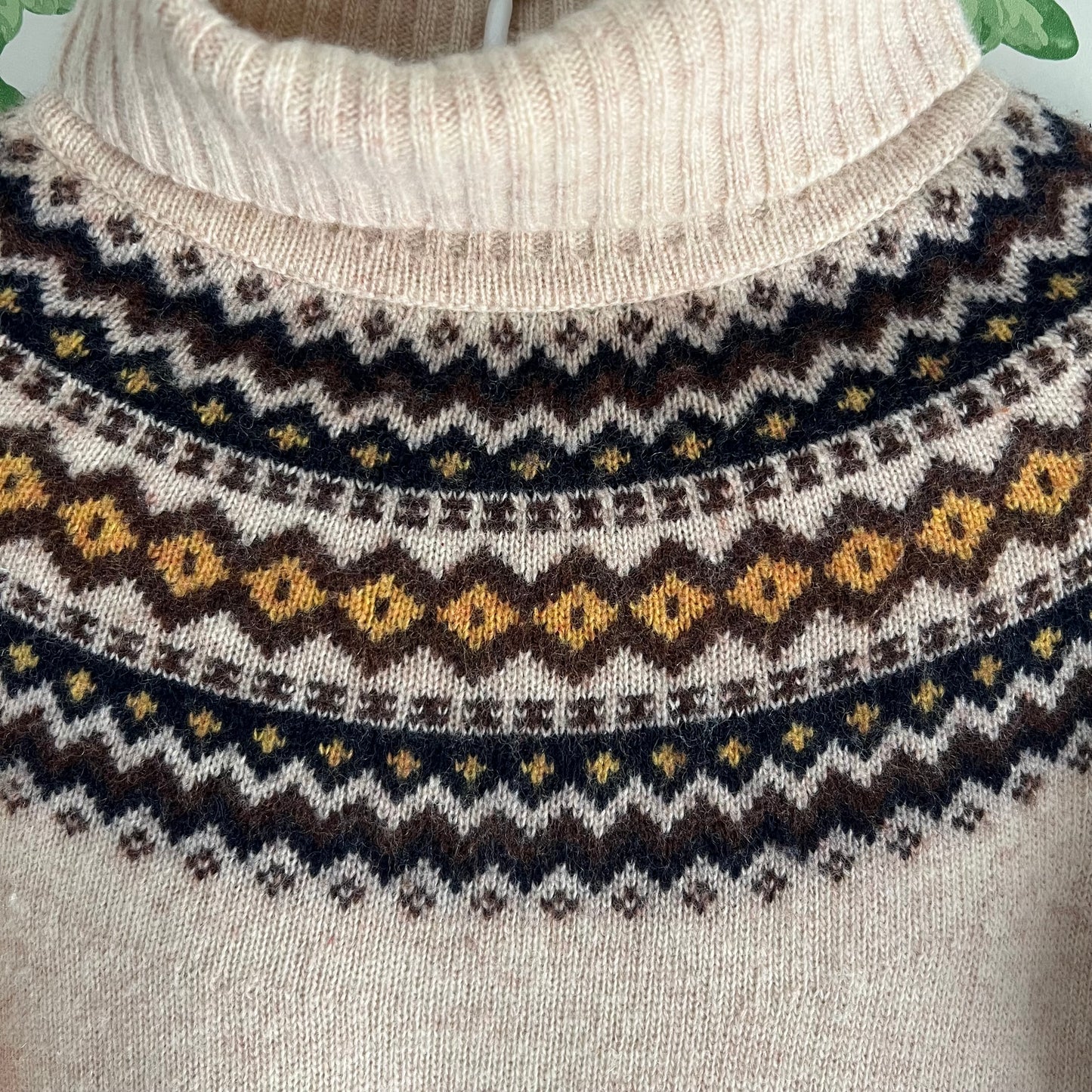 Vintage Wool Fair Isle Style Turtle neck Jumper by Winner