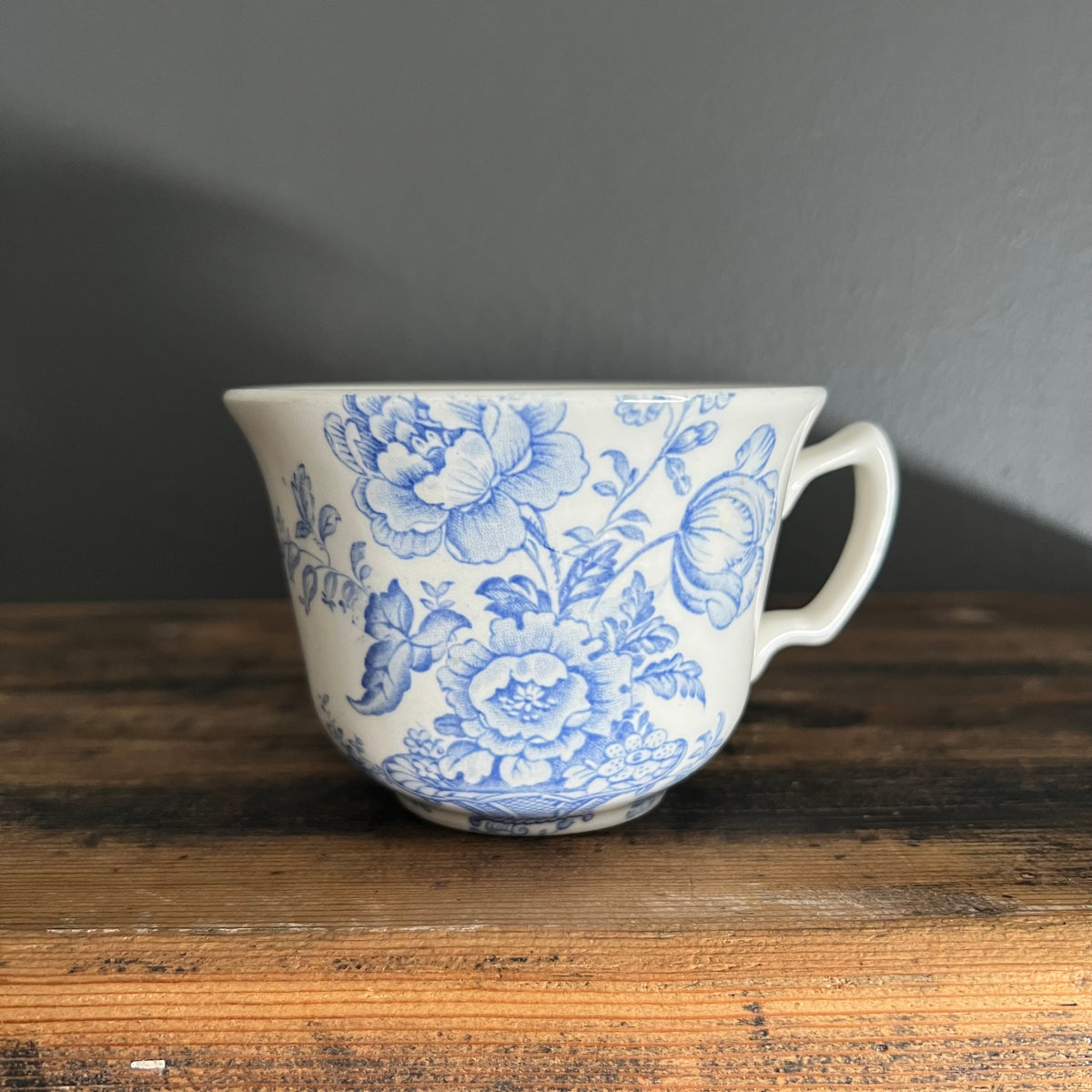 Vintage Burleigh Blue and White Teacup by Harrods Rare
