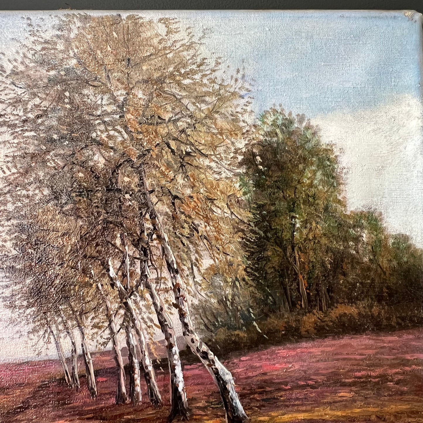 Vintage Oil Painting Landscape The Peaceful Sheep