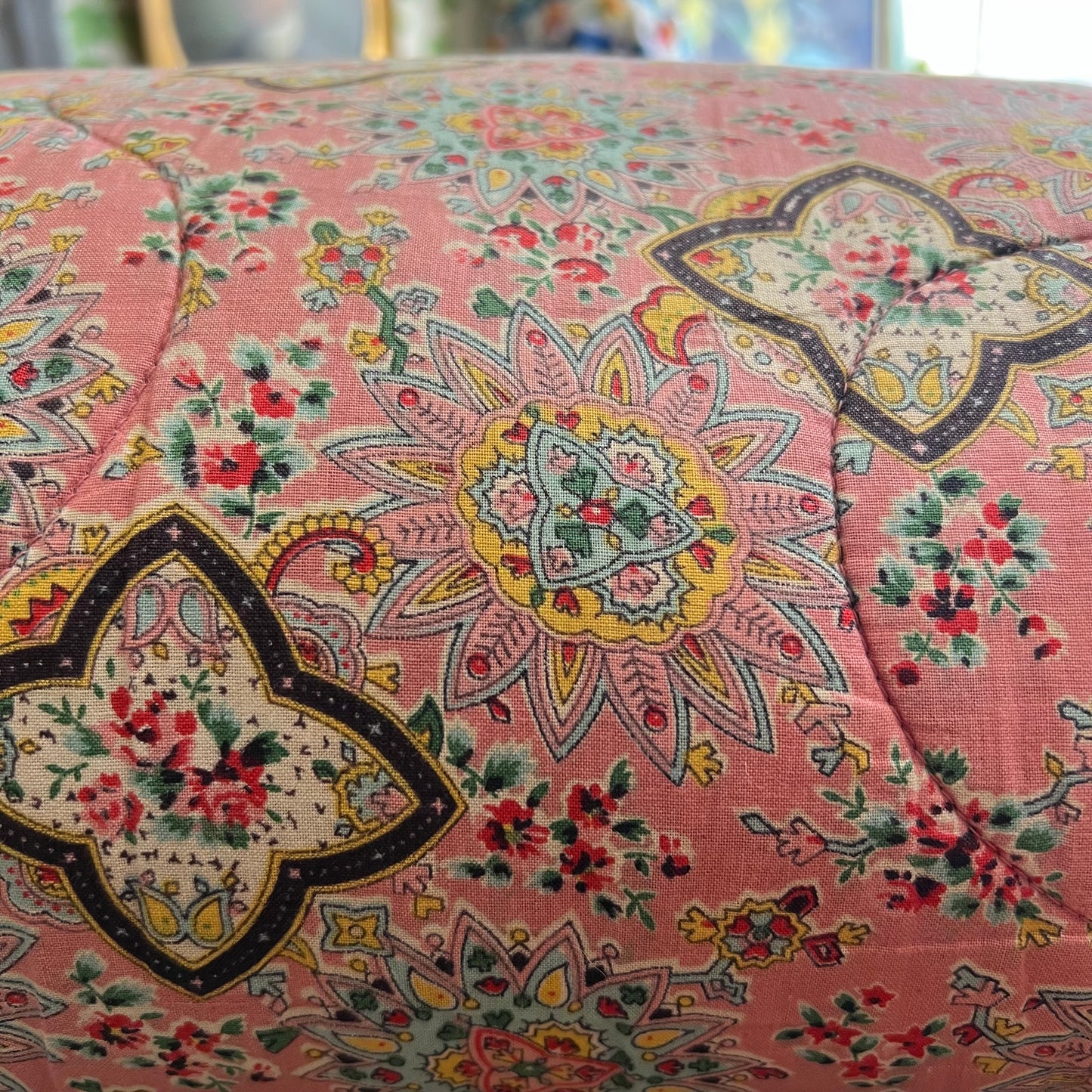 Vintage Cotton Paisley 'Winter Dream' Wool Fill Eiderdown Bed Topper